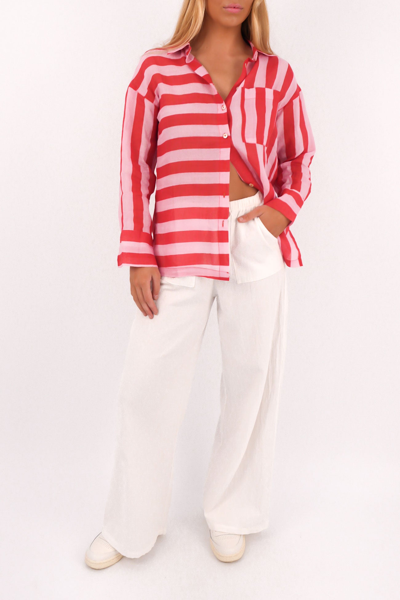 Elektra Long Sleeve Shirt Pink Red