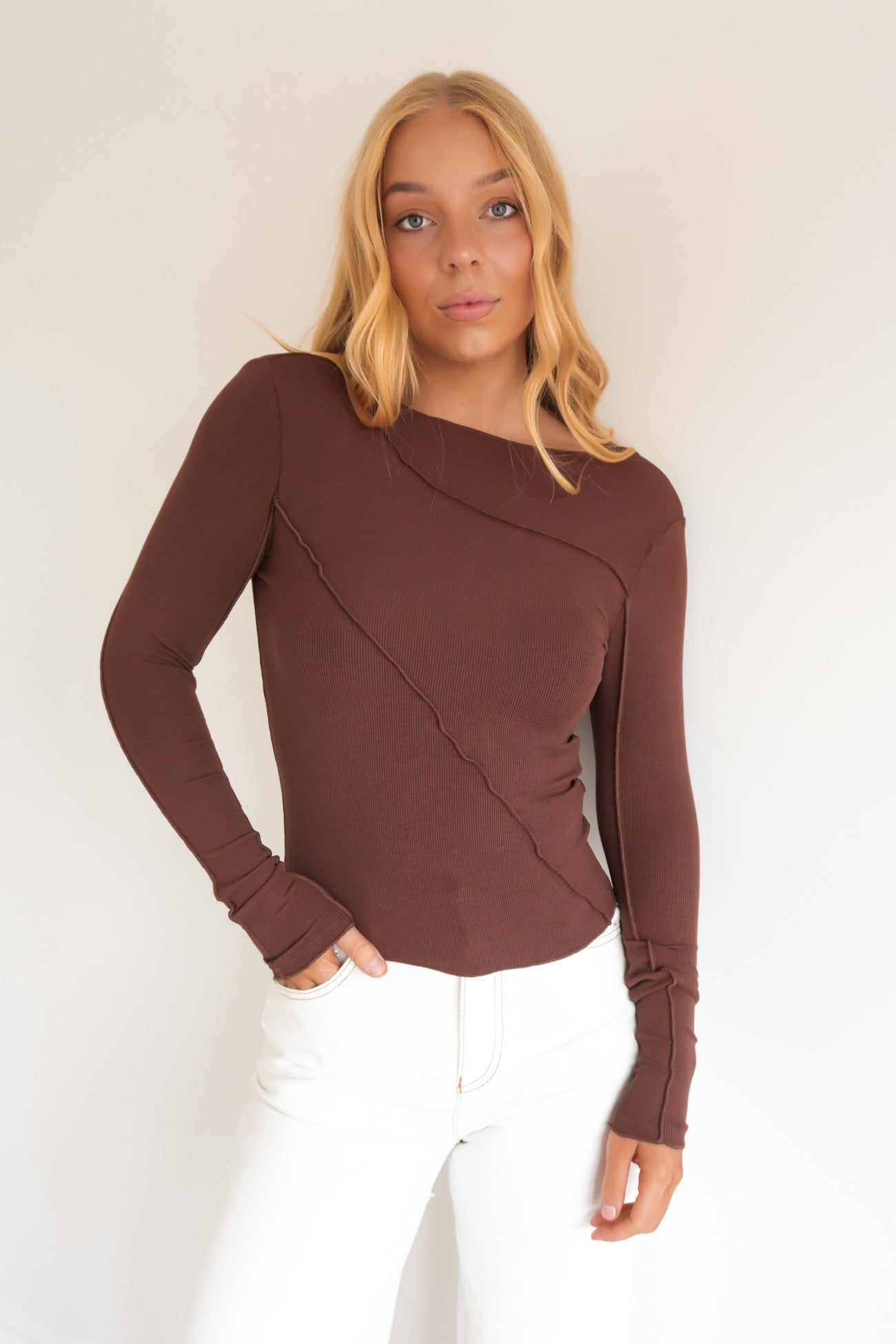 Eleni Long Sleeve Top Chocolate