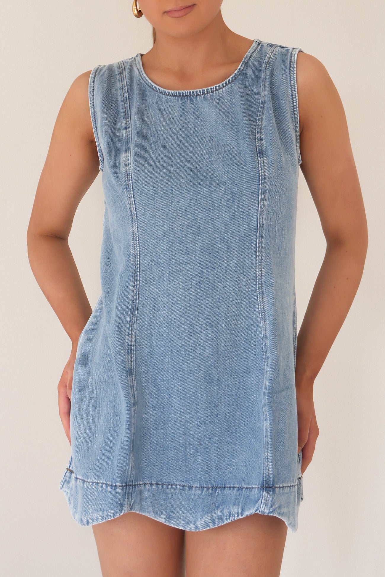 Elexis Denim Mini Dress Blue