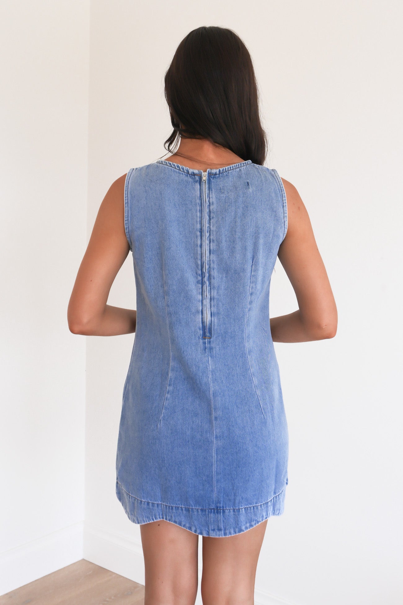 Elexis Denim Mini Dress Blue Elexis Denim Mini Dress Blue