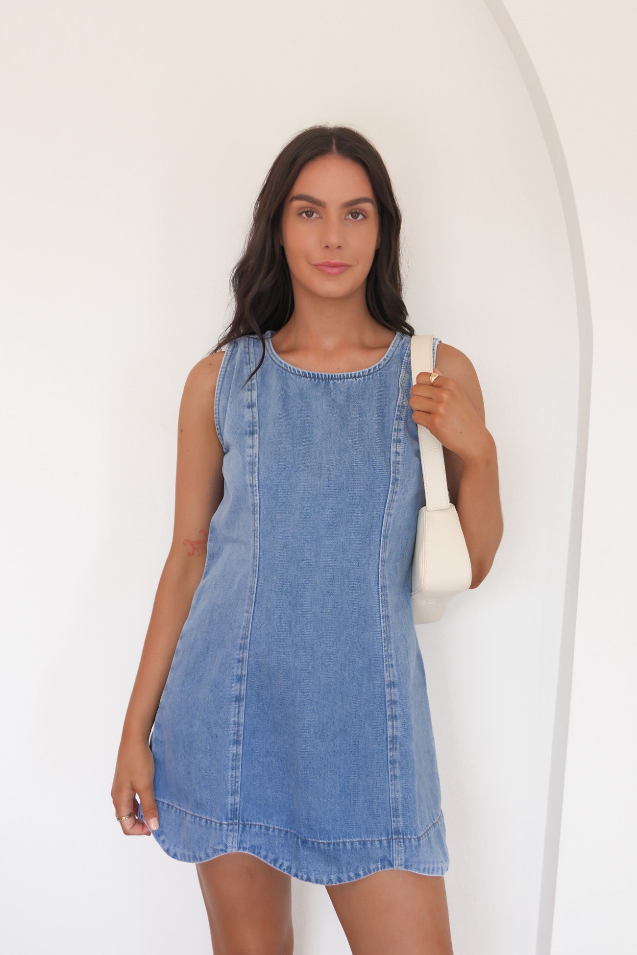 Elexis Denim Mini Dress Blue