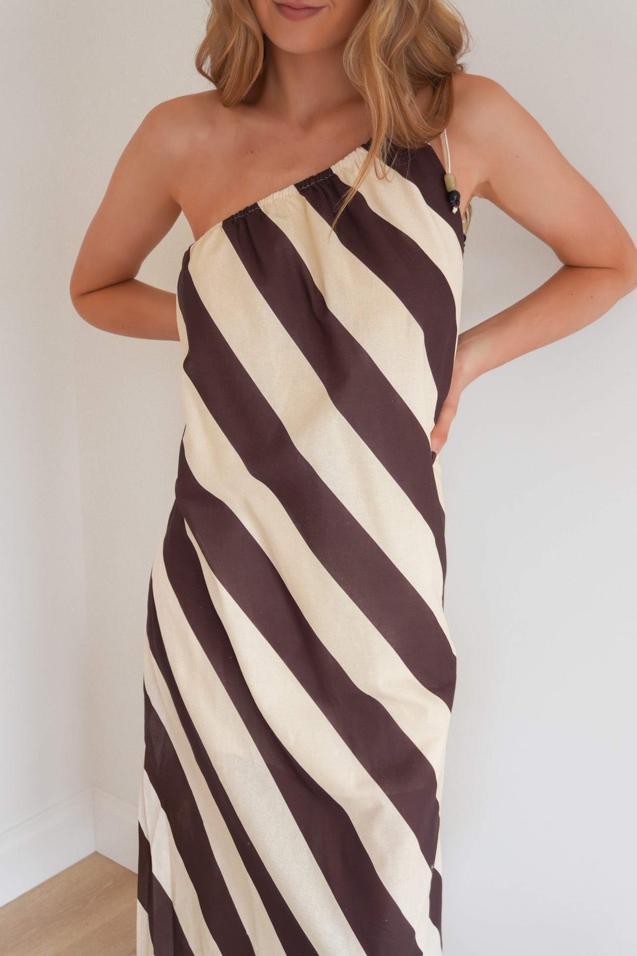Elly Maxi Dress Chocolate Stripe