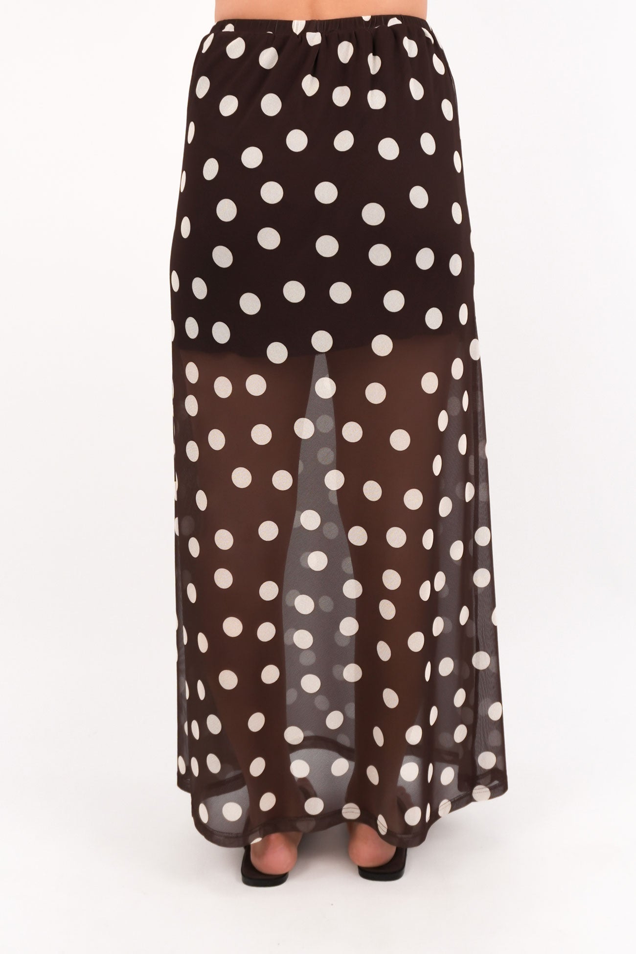 Elsie Maxi Skirt Chocolate Polka Dot