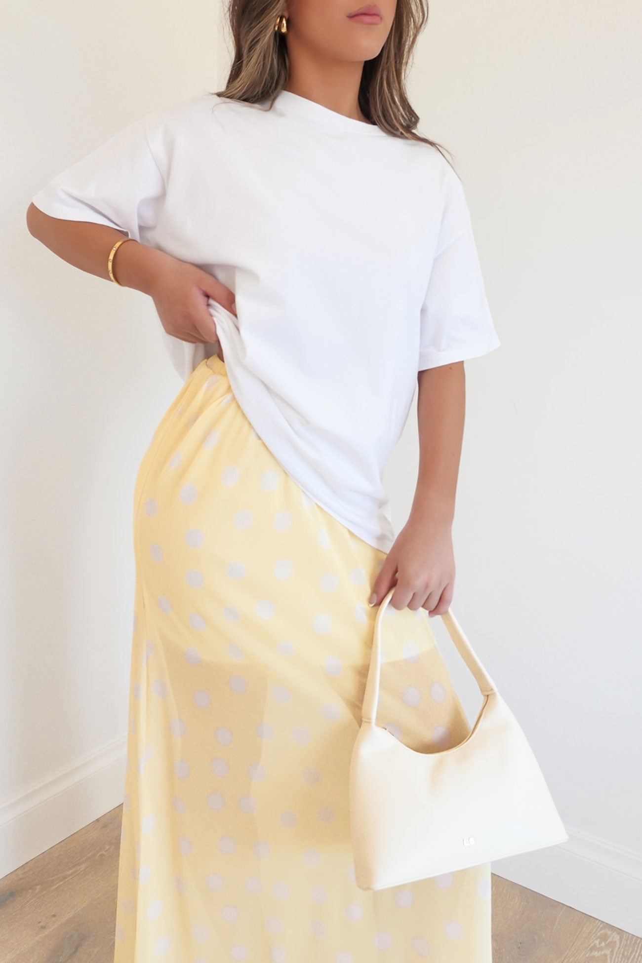 Elsie Maxi Skirt Yellow Polka Dot