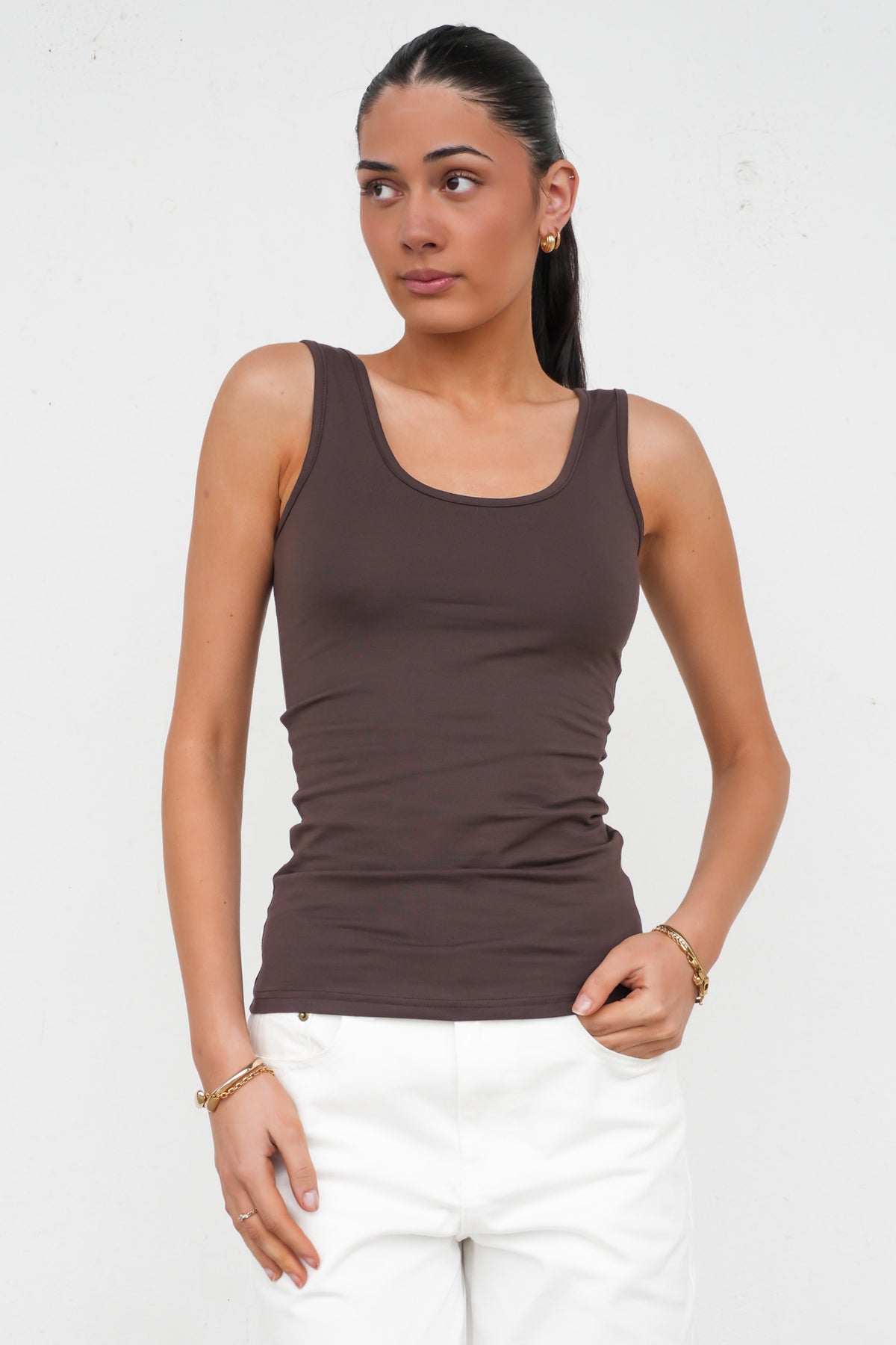Emma Scoop Tank Chocolate