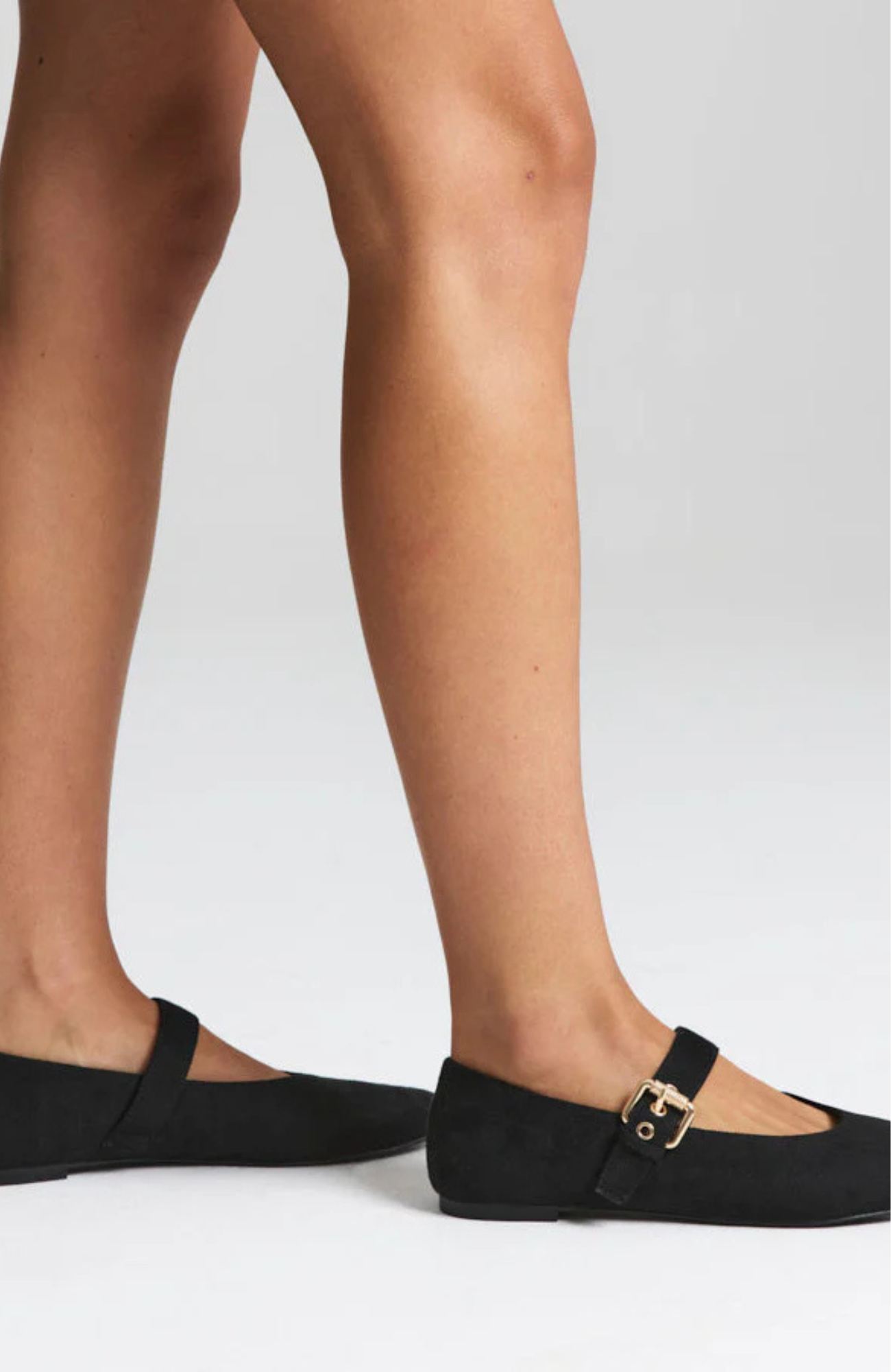Europe Mary-Jane Flats Black Micro