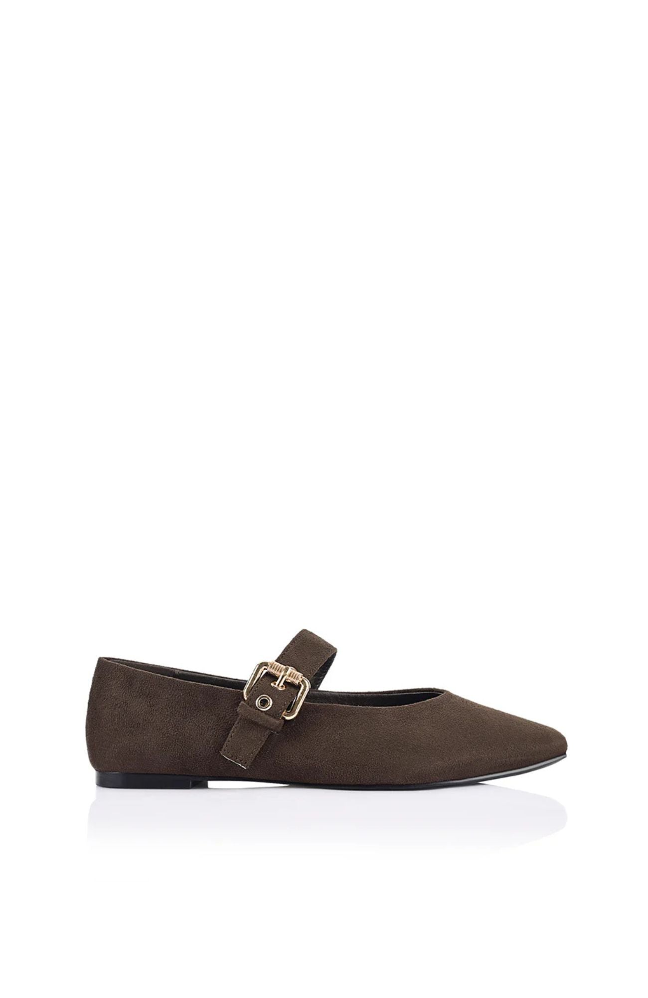 Europe Mary-Jane Flats Chocolate Brown Micro