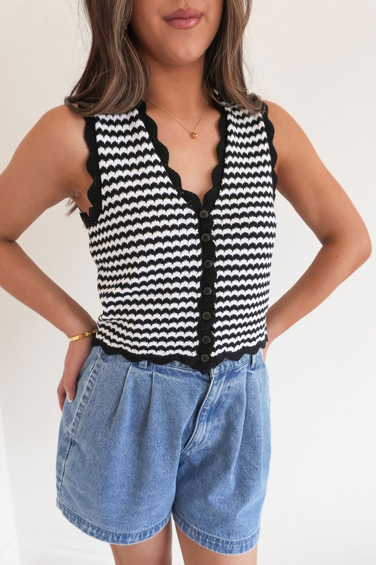 Eve Knit Vest Stripe