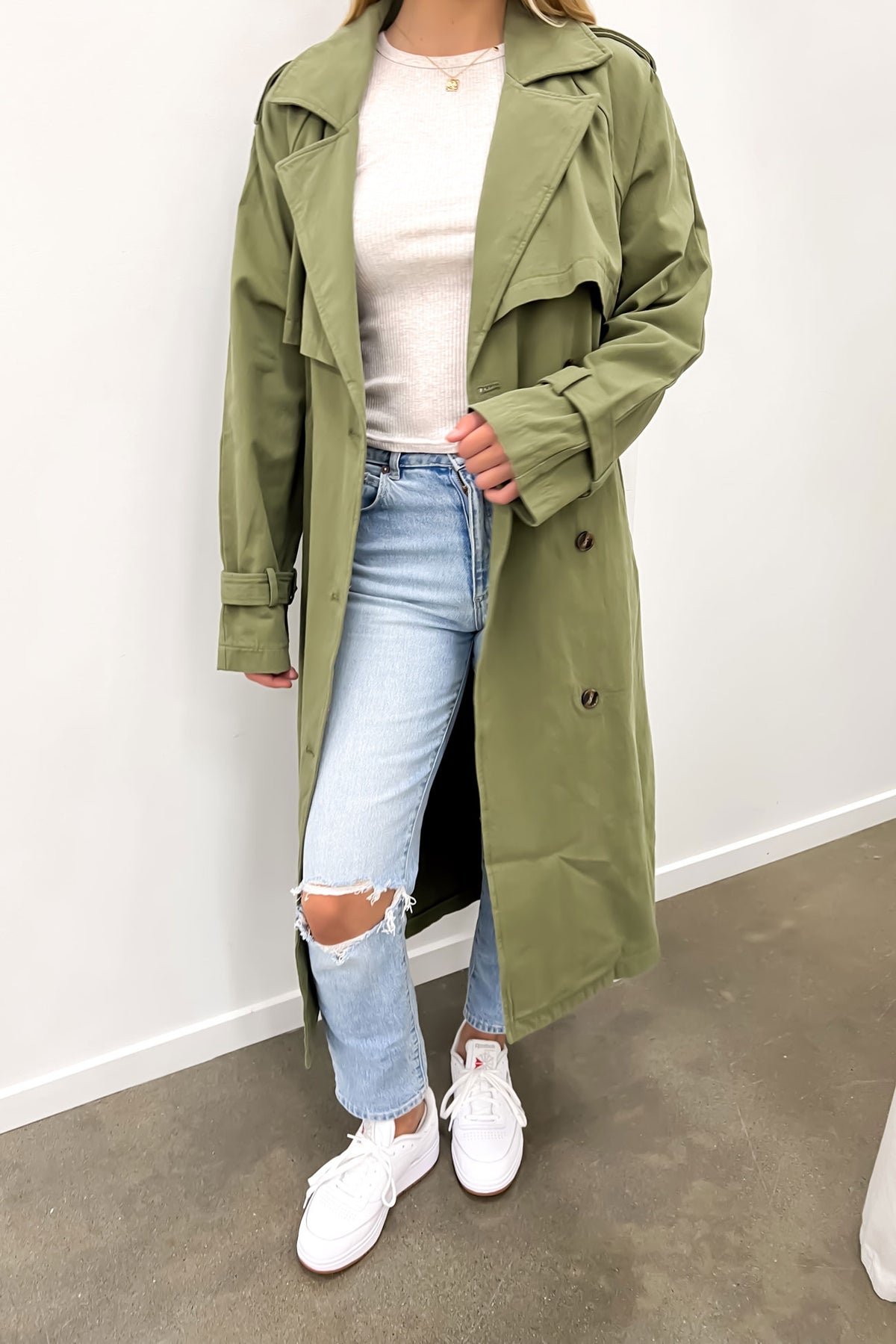 Eve Trench Coat Khaki Jean Jail