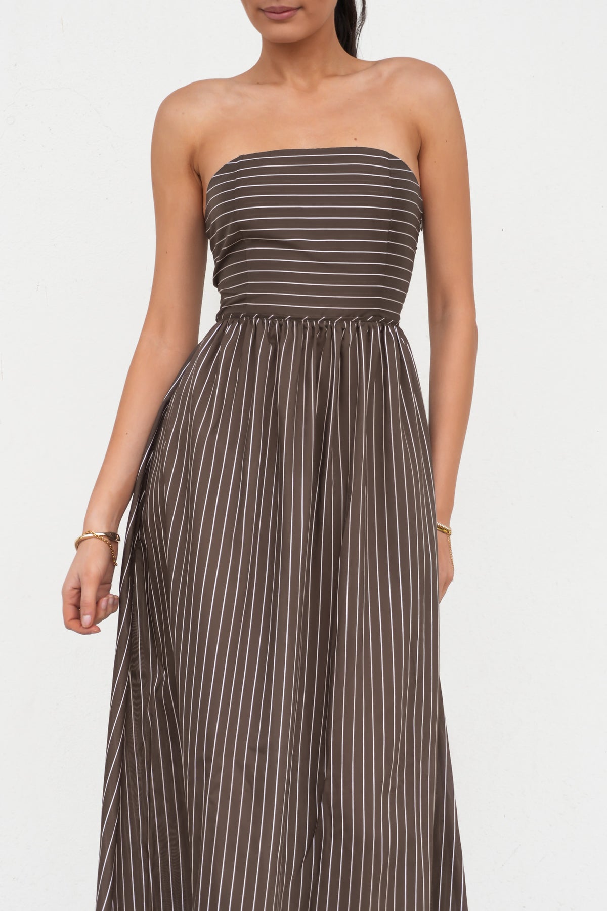 Everley Strapless Dress Chocolate