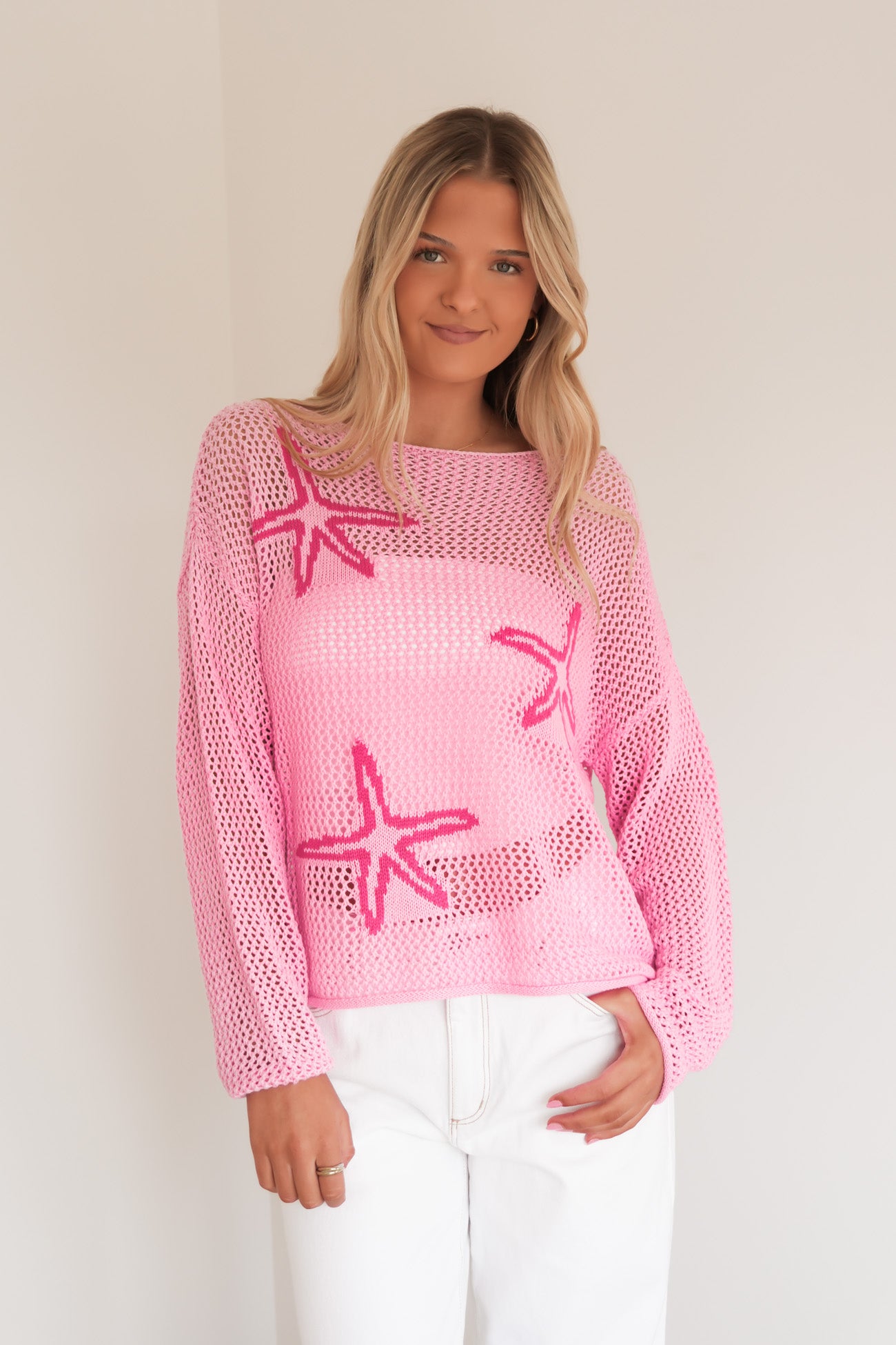 Ezrah Crochet Top Beige Palm