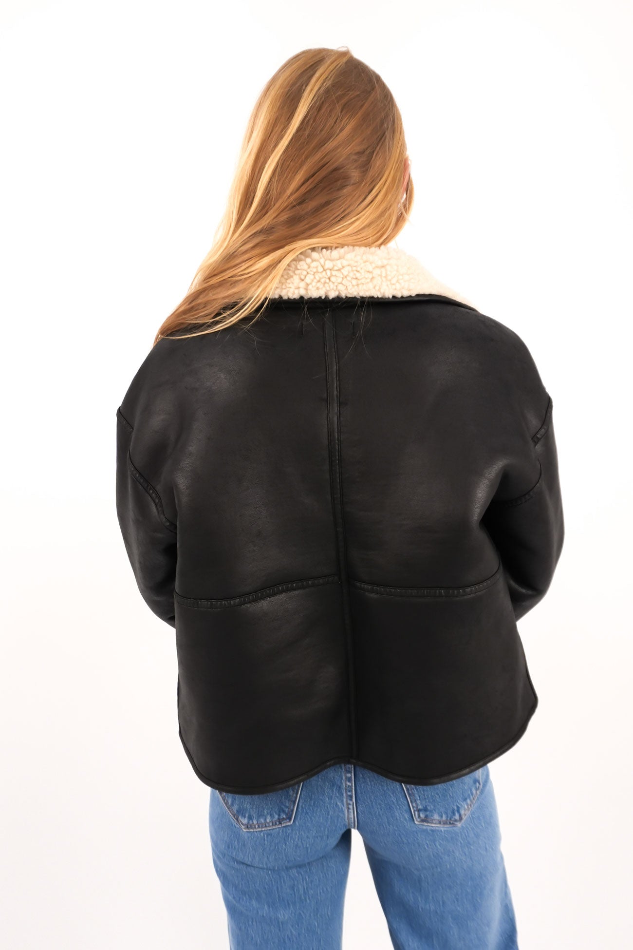 Faux Shearling Jacket Black