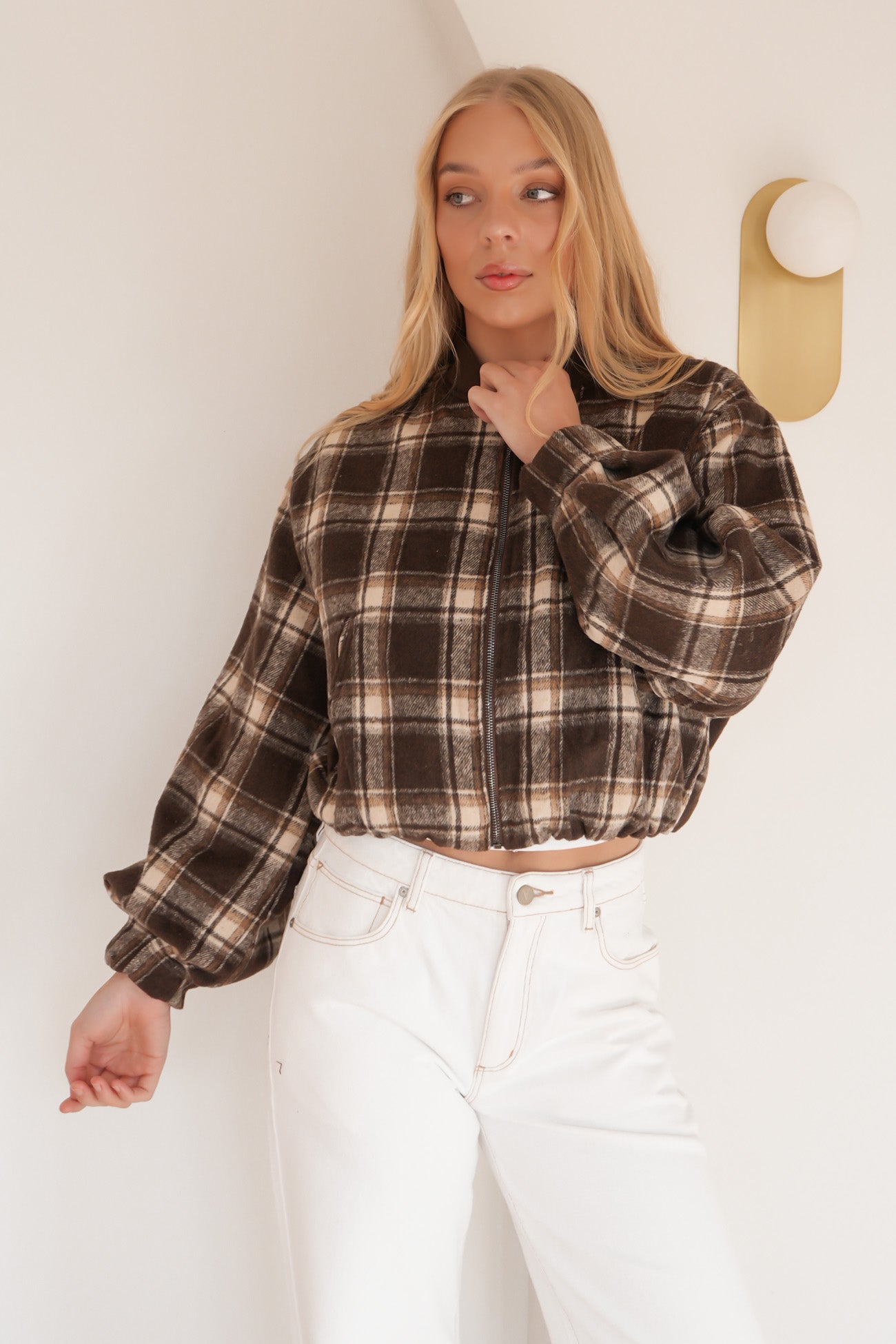 Faye Jacket Chocolate Check
