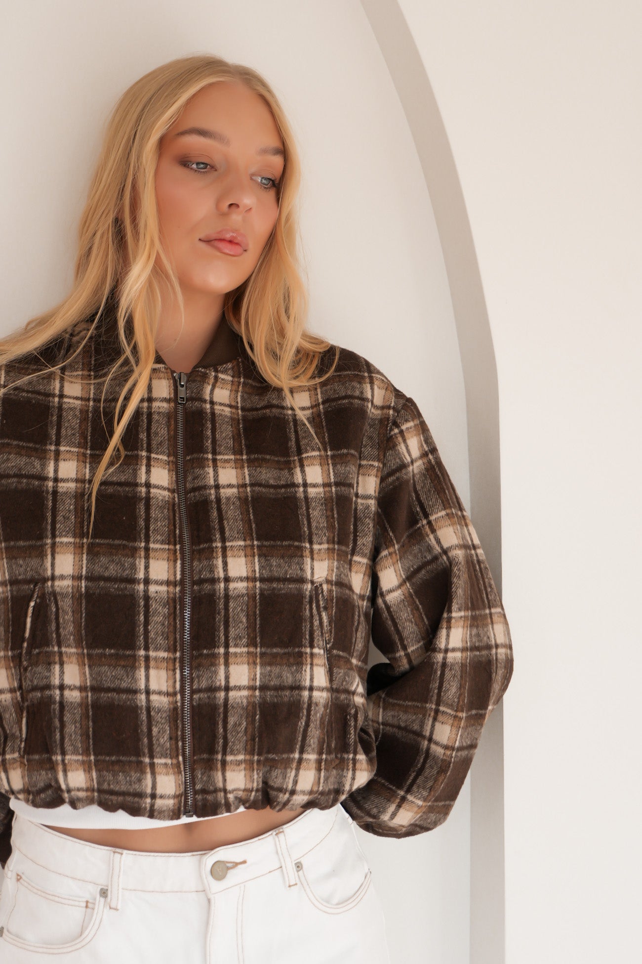 Faye Jacket Chocolate Check