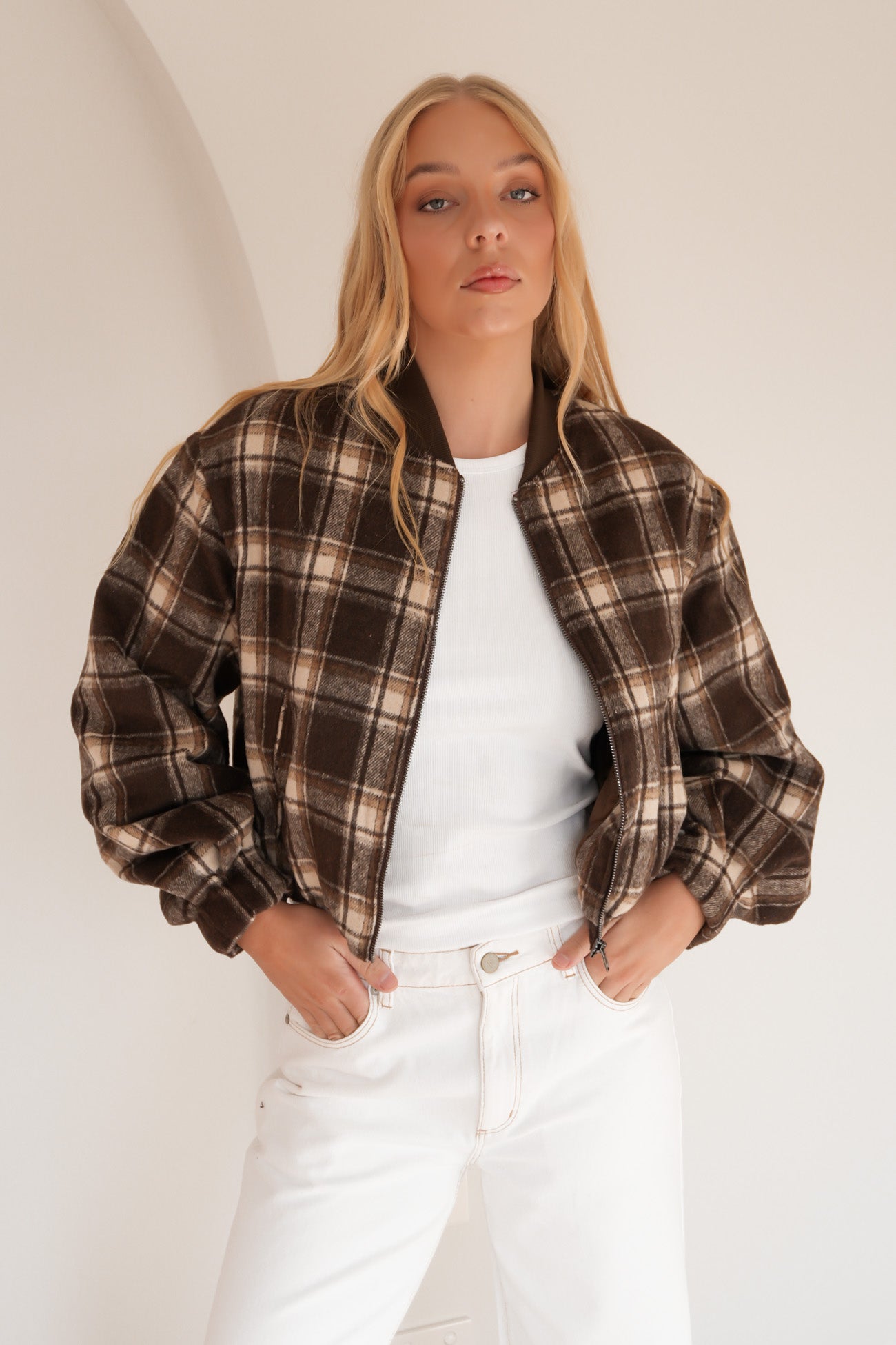 Faye Jacket Chocolate Check