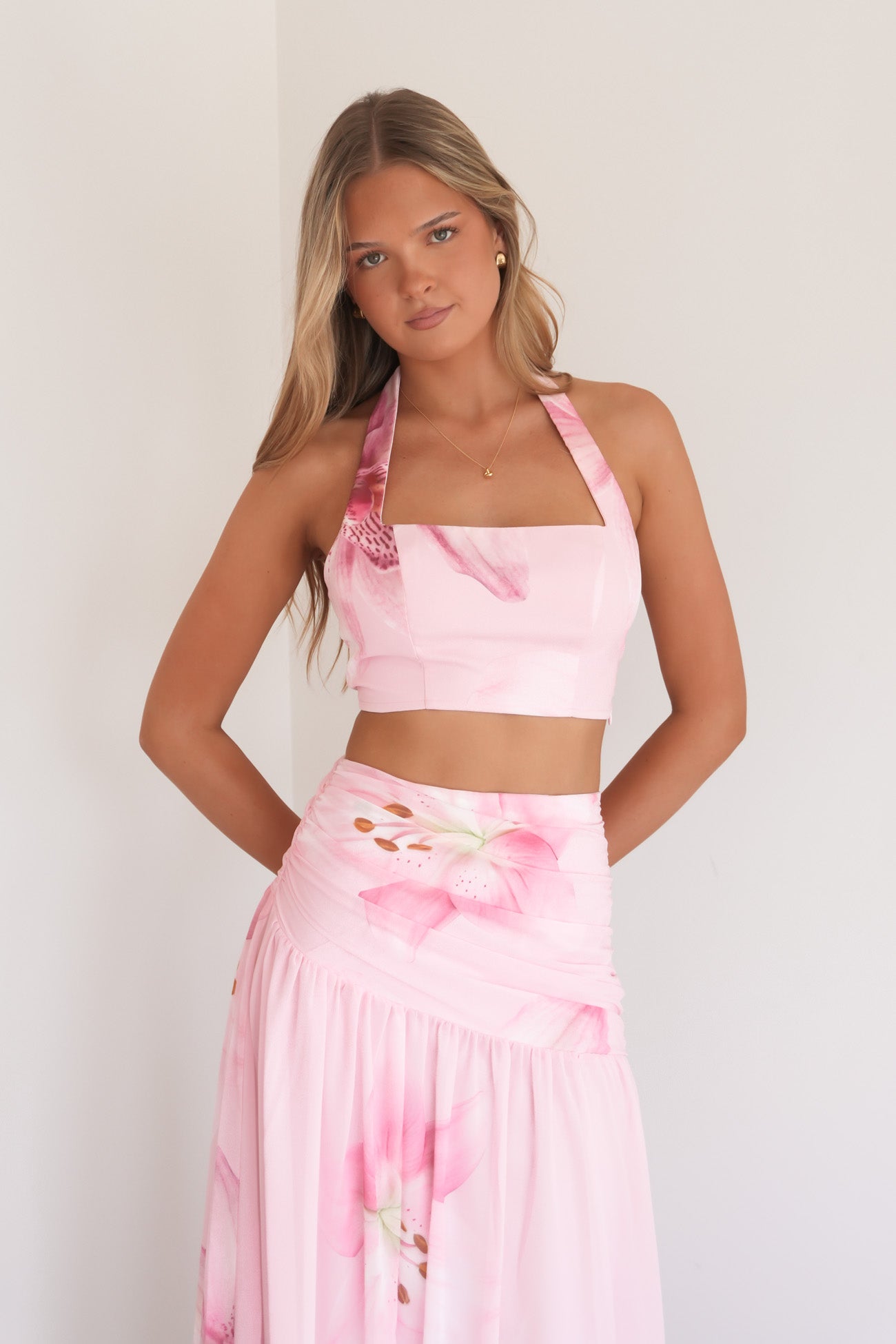 Feyre Halter Top Pink Jasmine