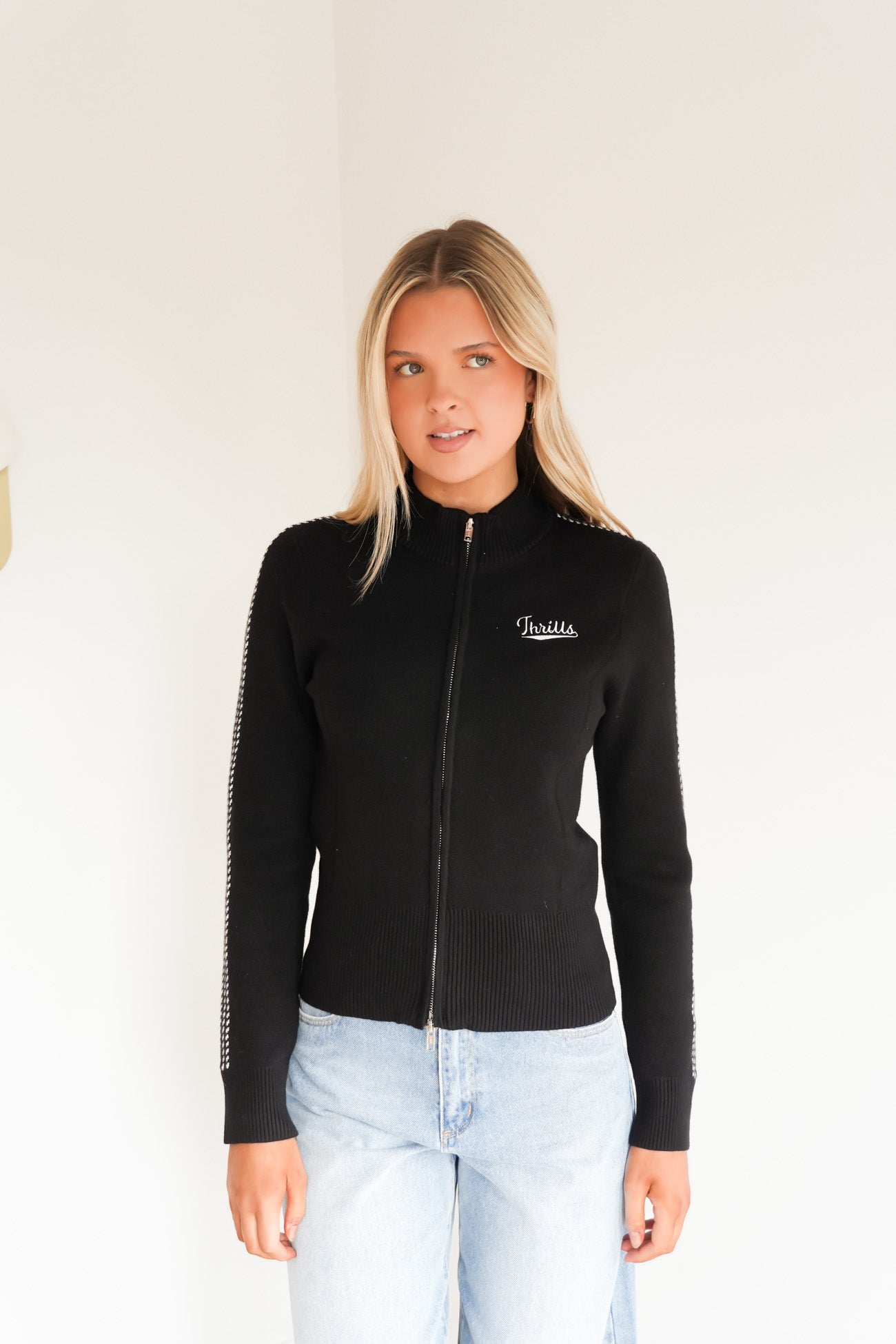 Final Call Zip Knit Sweater Black