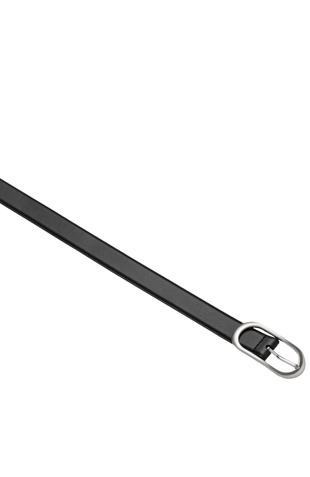 Final Loop Belt Black Nappa Silver