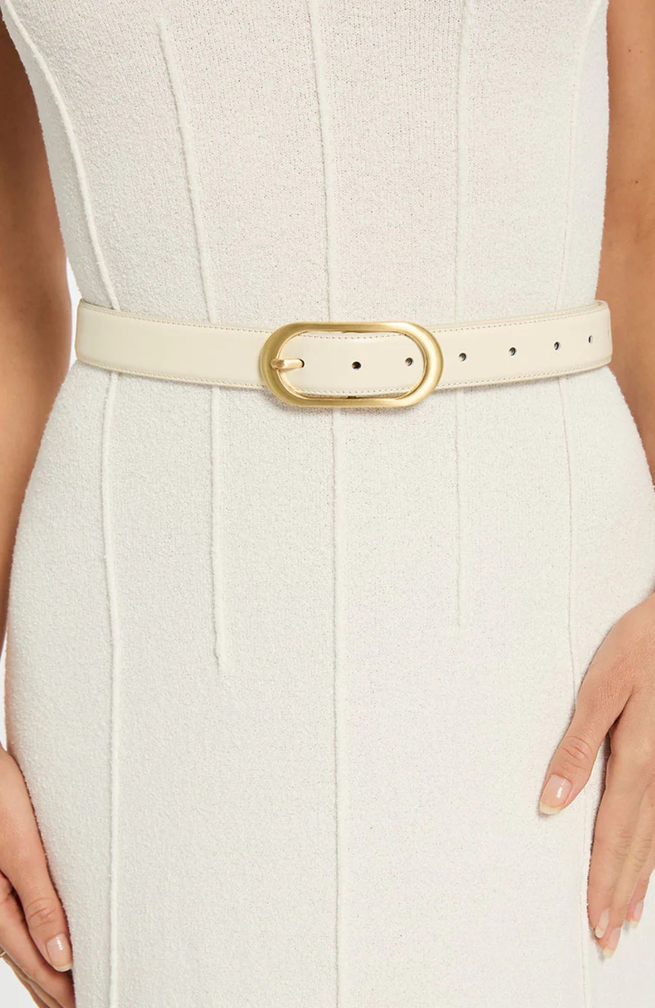 Final Loop Belt Ivory Nappa Gold