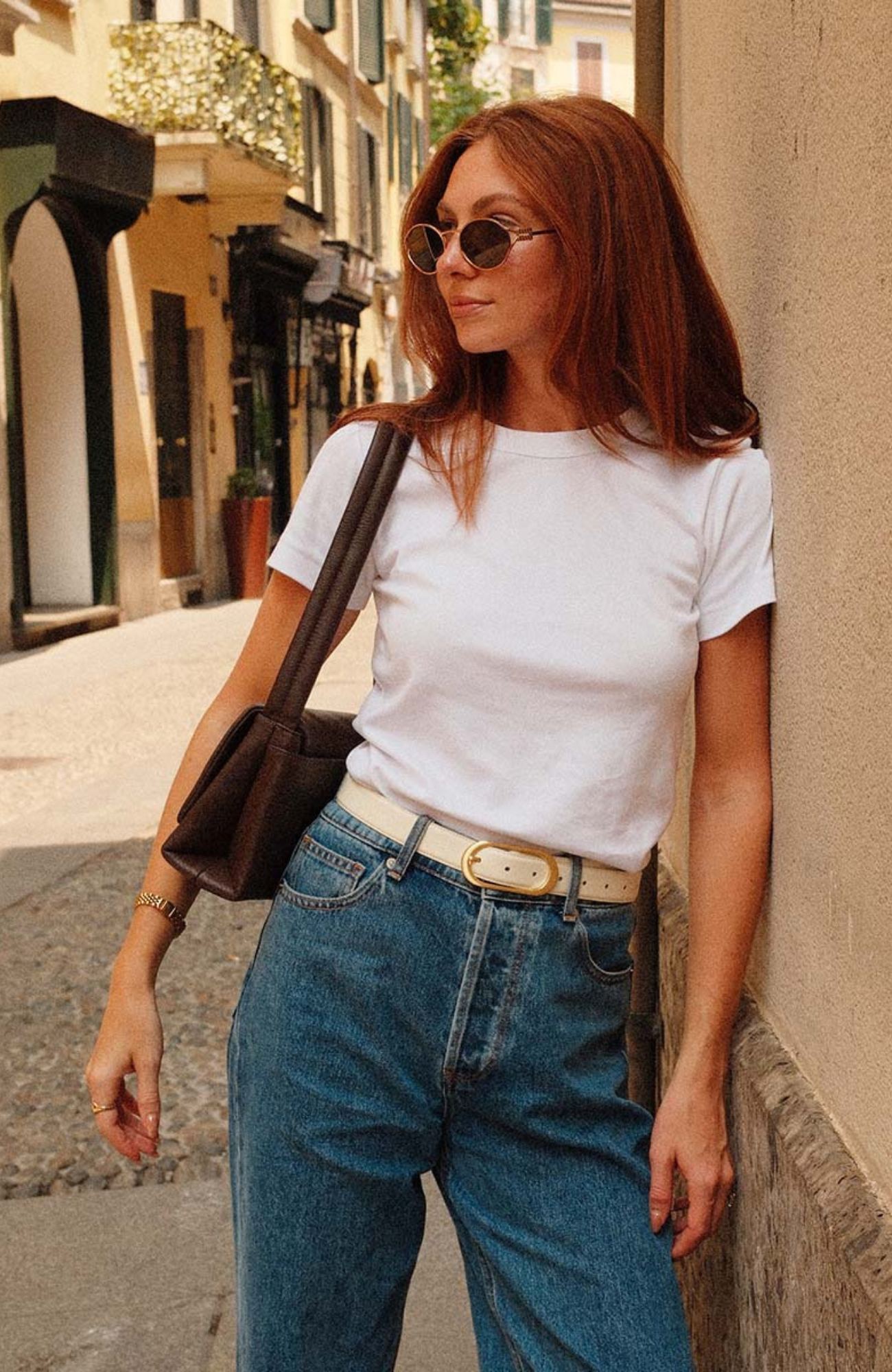 Final Loop Belt Ivory Nappa Gold