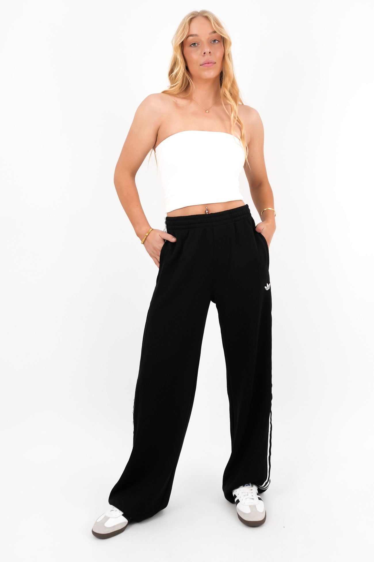 Firebird Knit Trackpant Black White