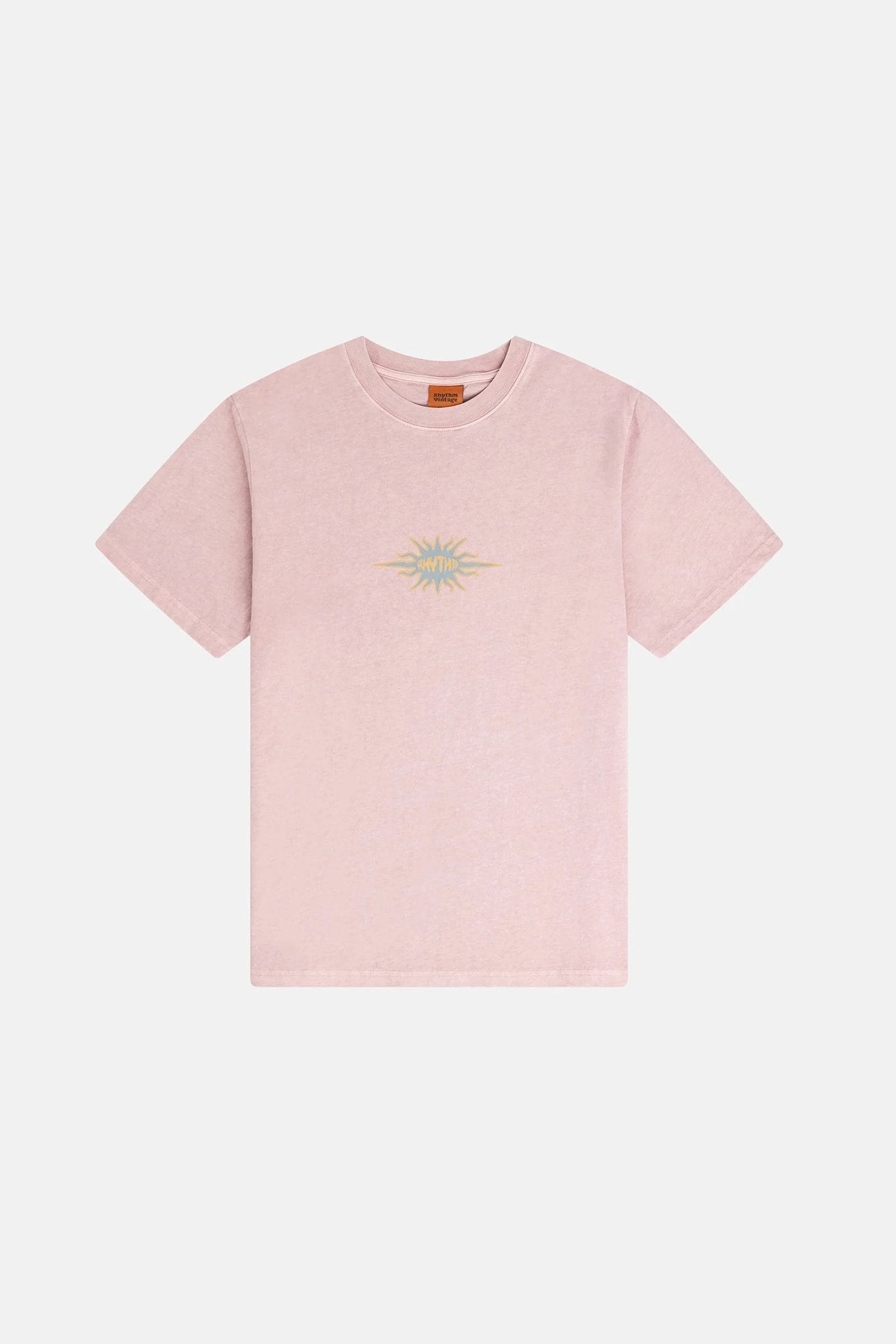 Flame Printed Vintage Short Sleeve T-Shirt Mauve