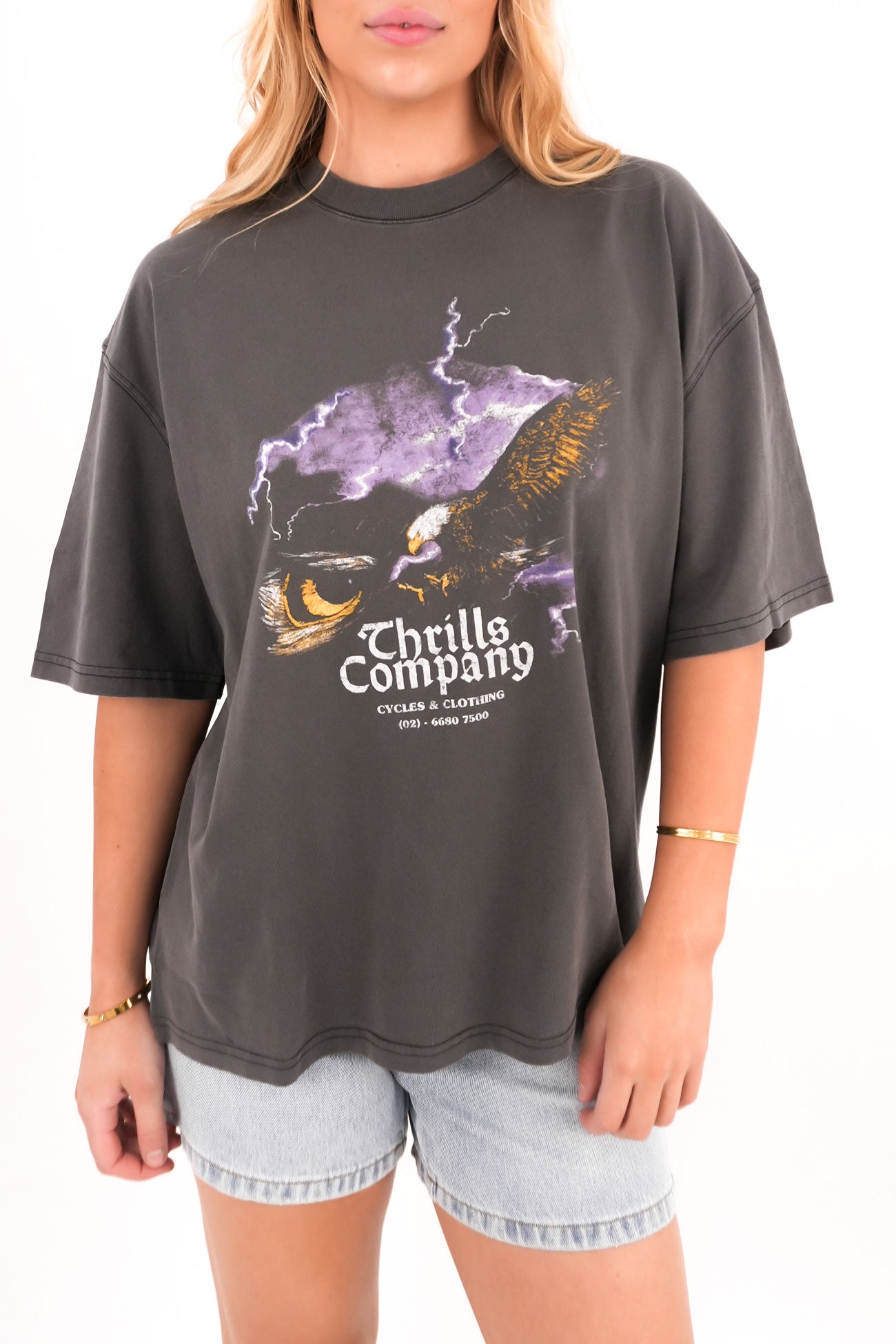 Flight Risk Oversized Tee Merch Black