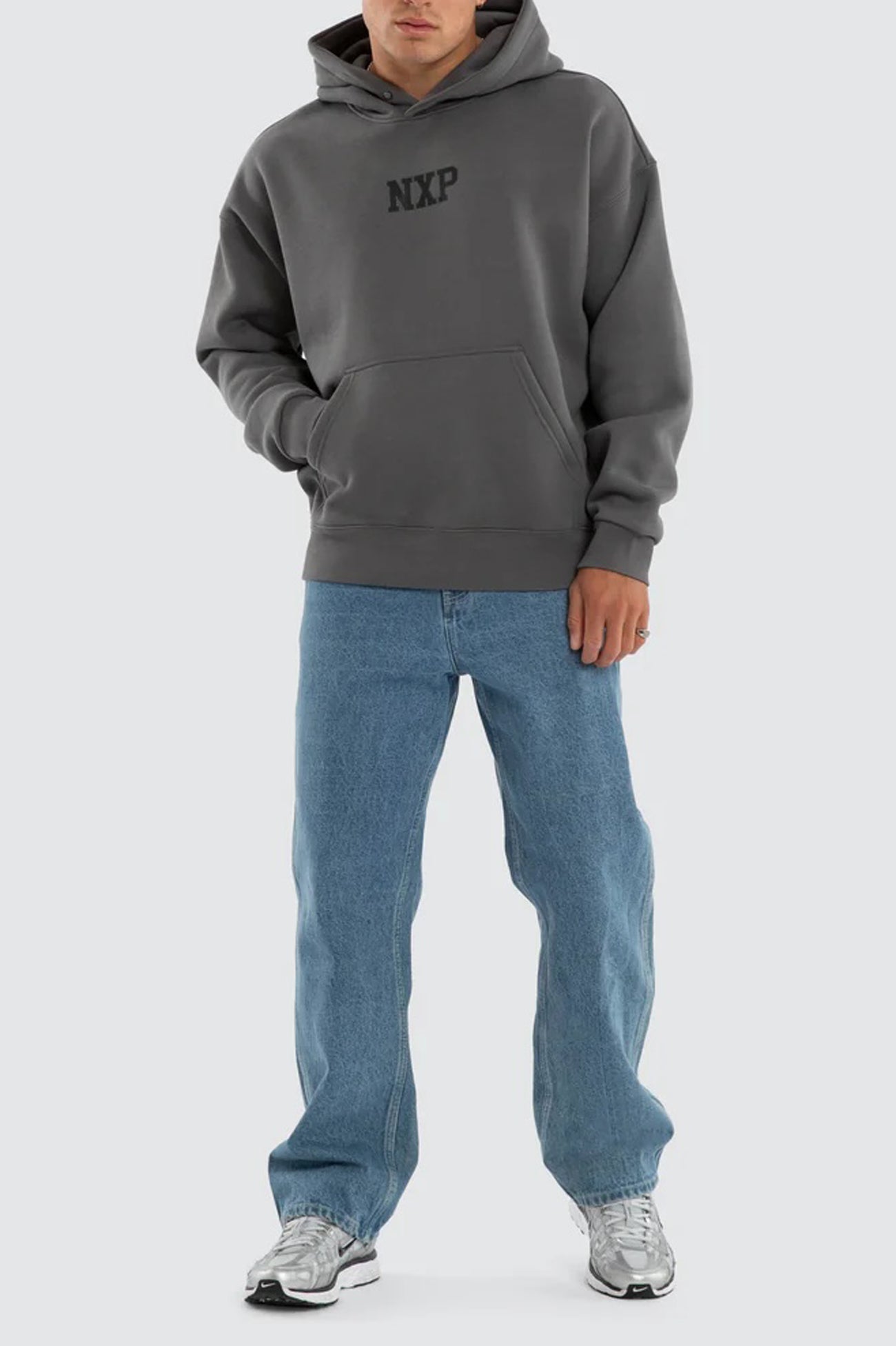 Foundation Box Fit Hoodie Charcoal