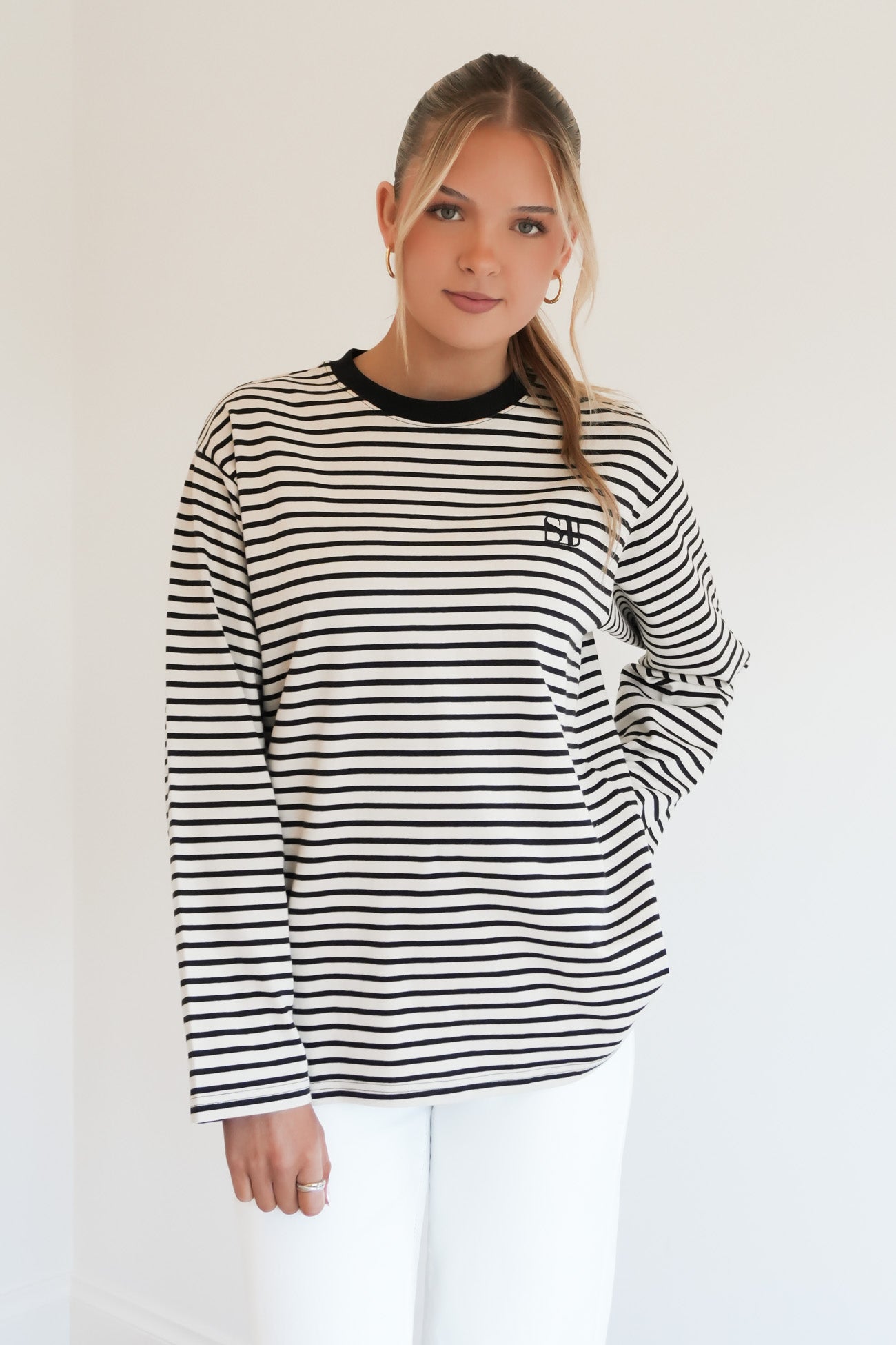 Foundation Stripe Long Sleeve Tee Black