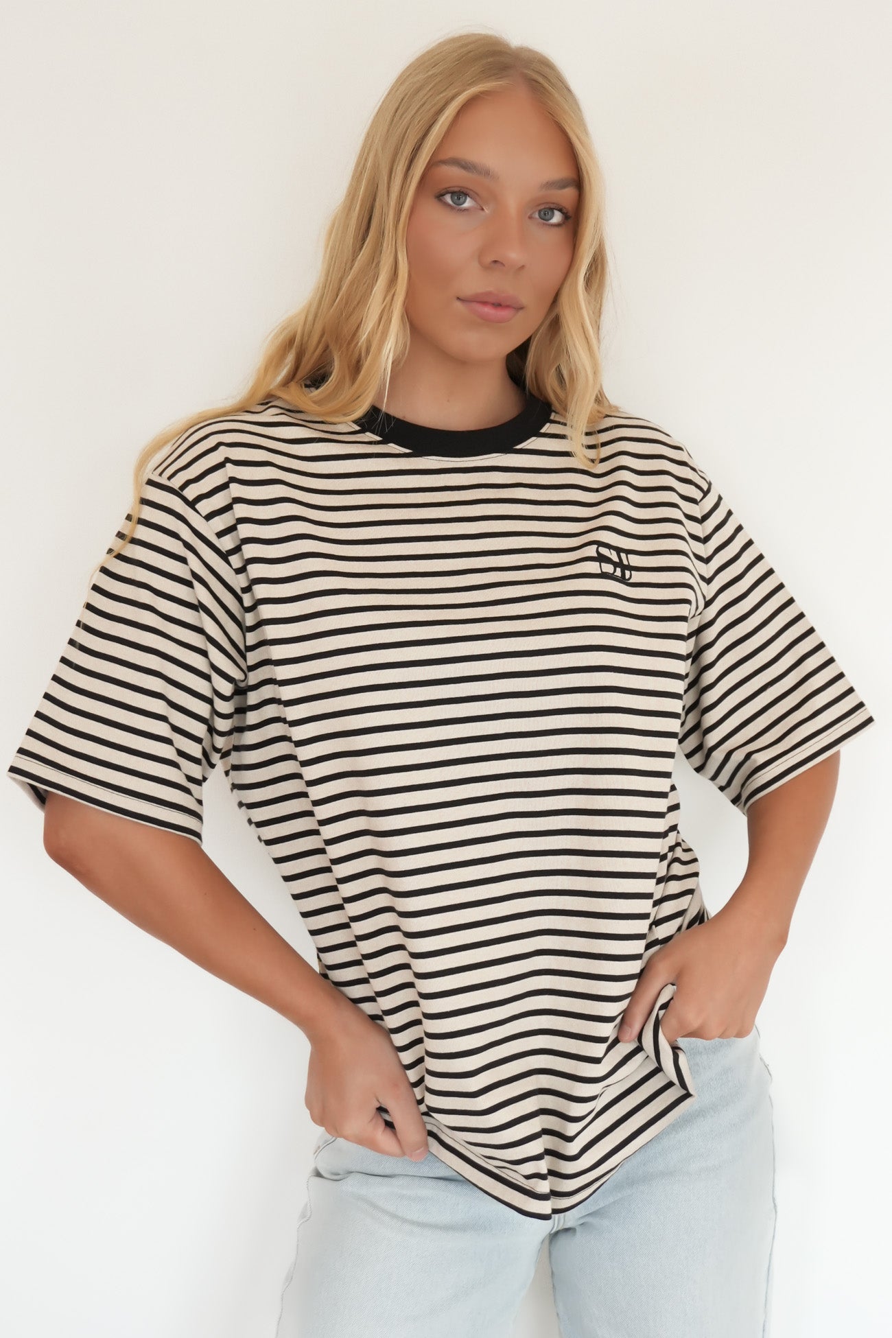 Foundation Stripe Short Sleeve Tee Black
