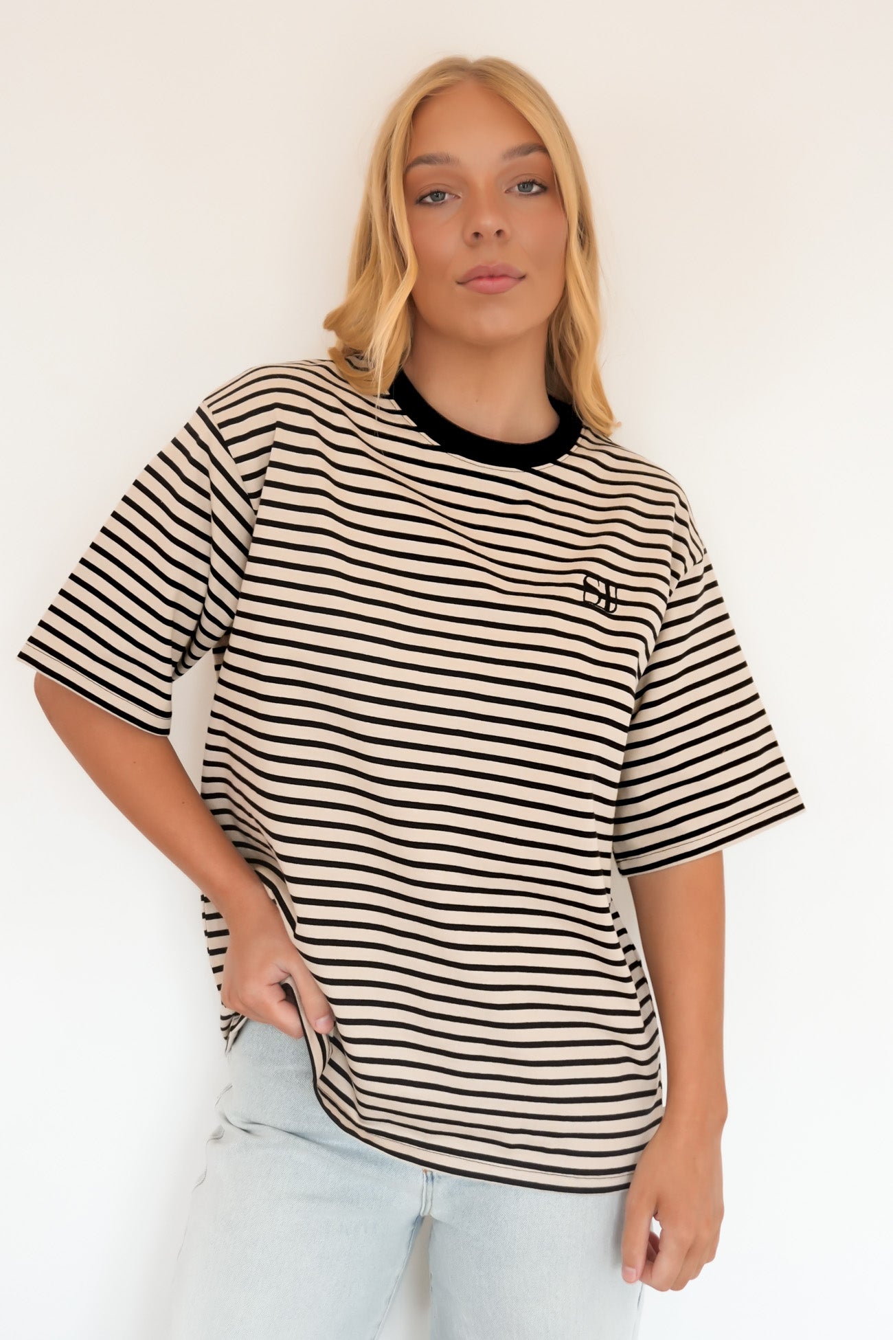 Foundation Stripe Short Sleeve Tee Black