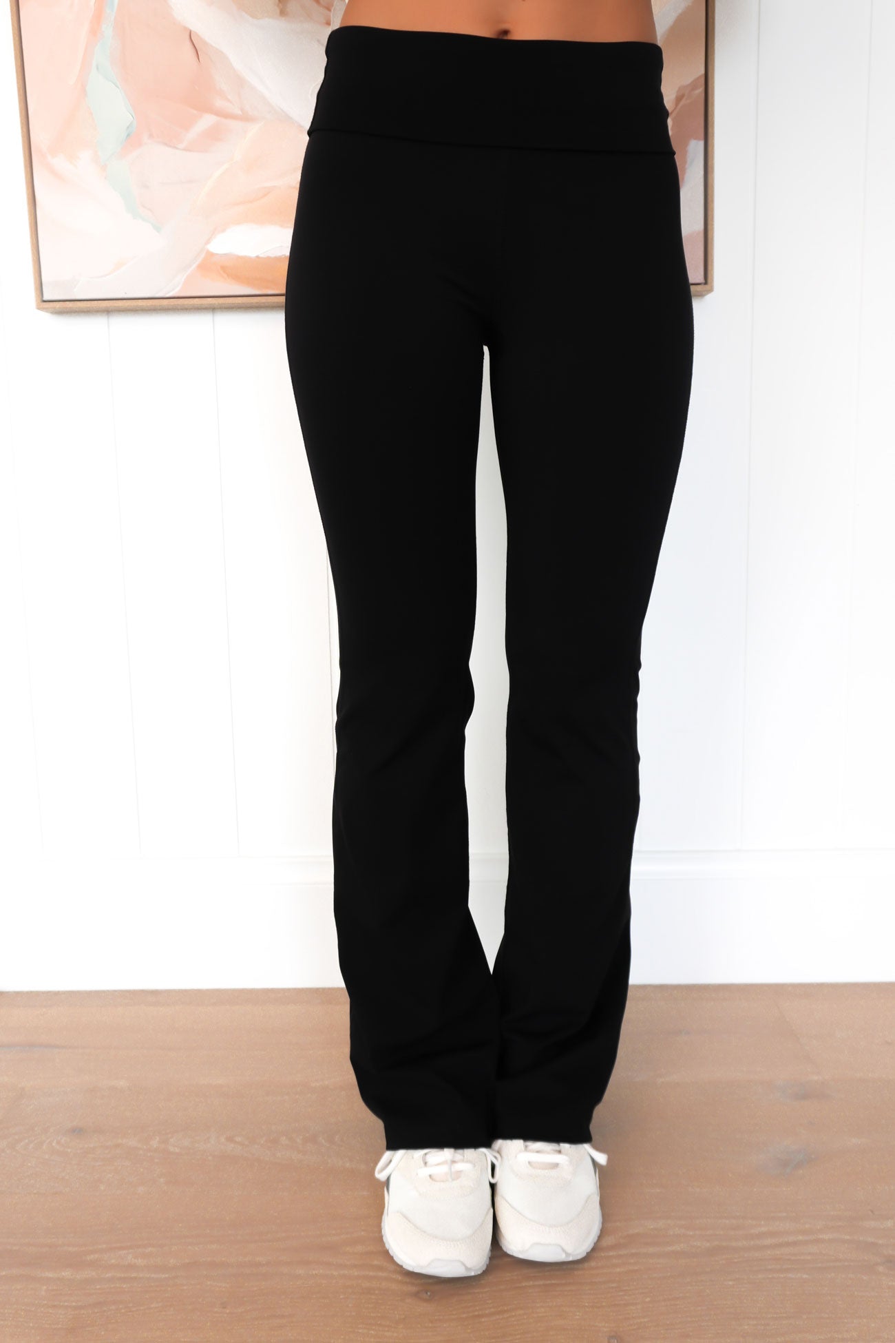 Fox Fold Over Flare Pant Black