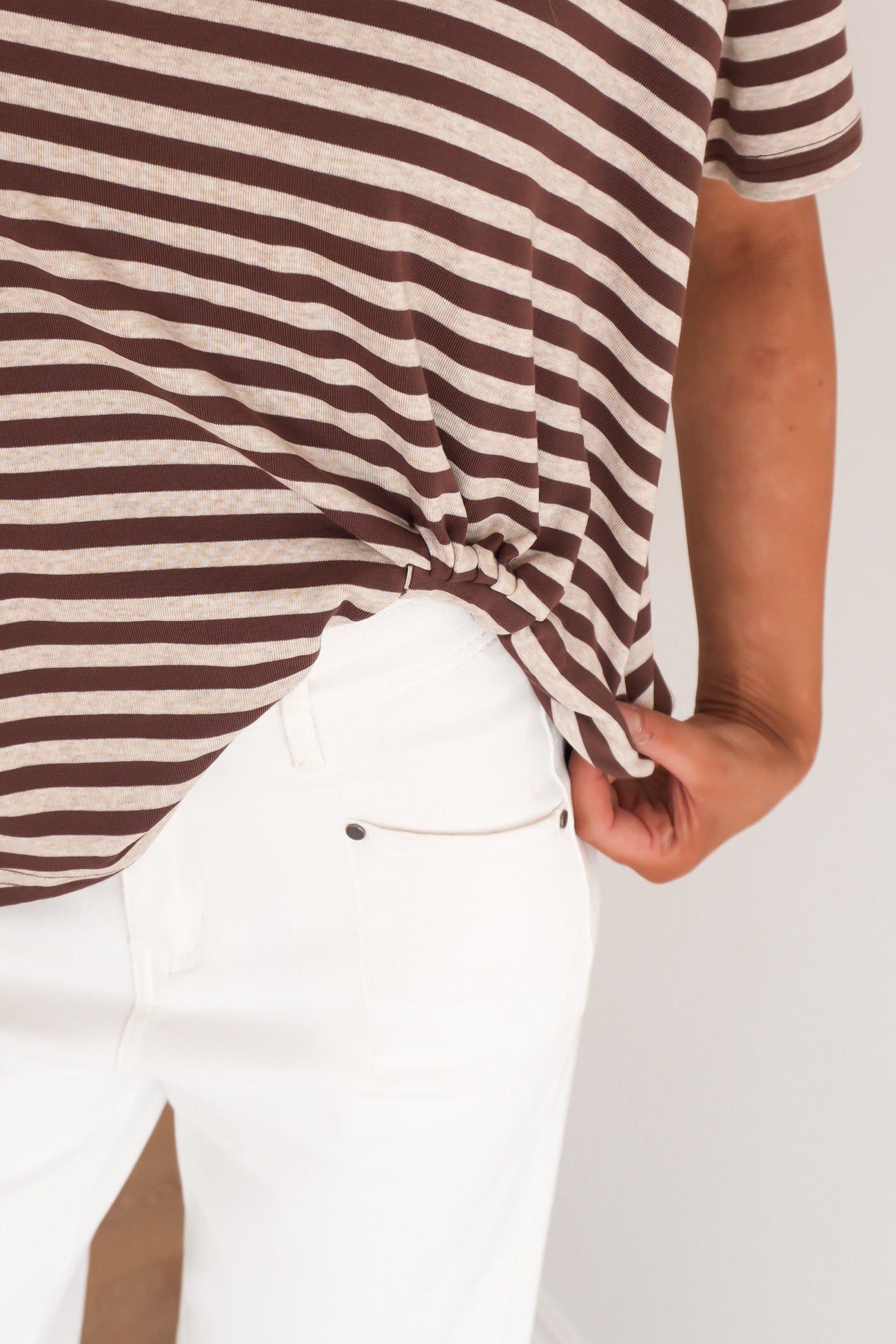 Franco Stripe Tee Neutral