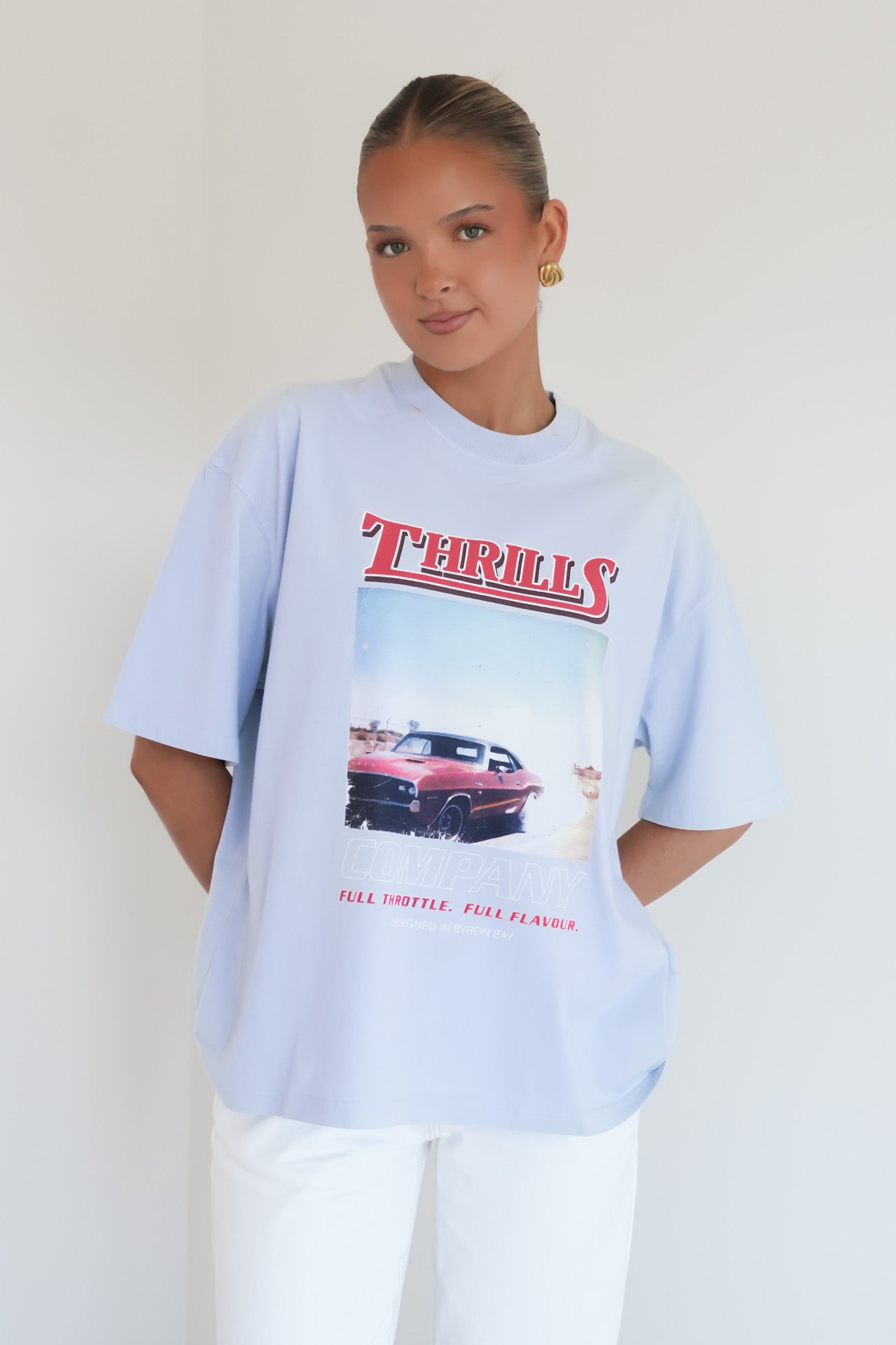 Full Throttle Oversized Tee Placid Blue