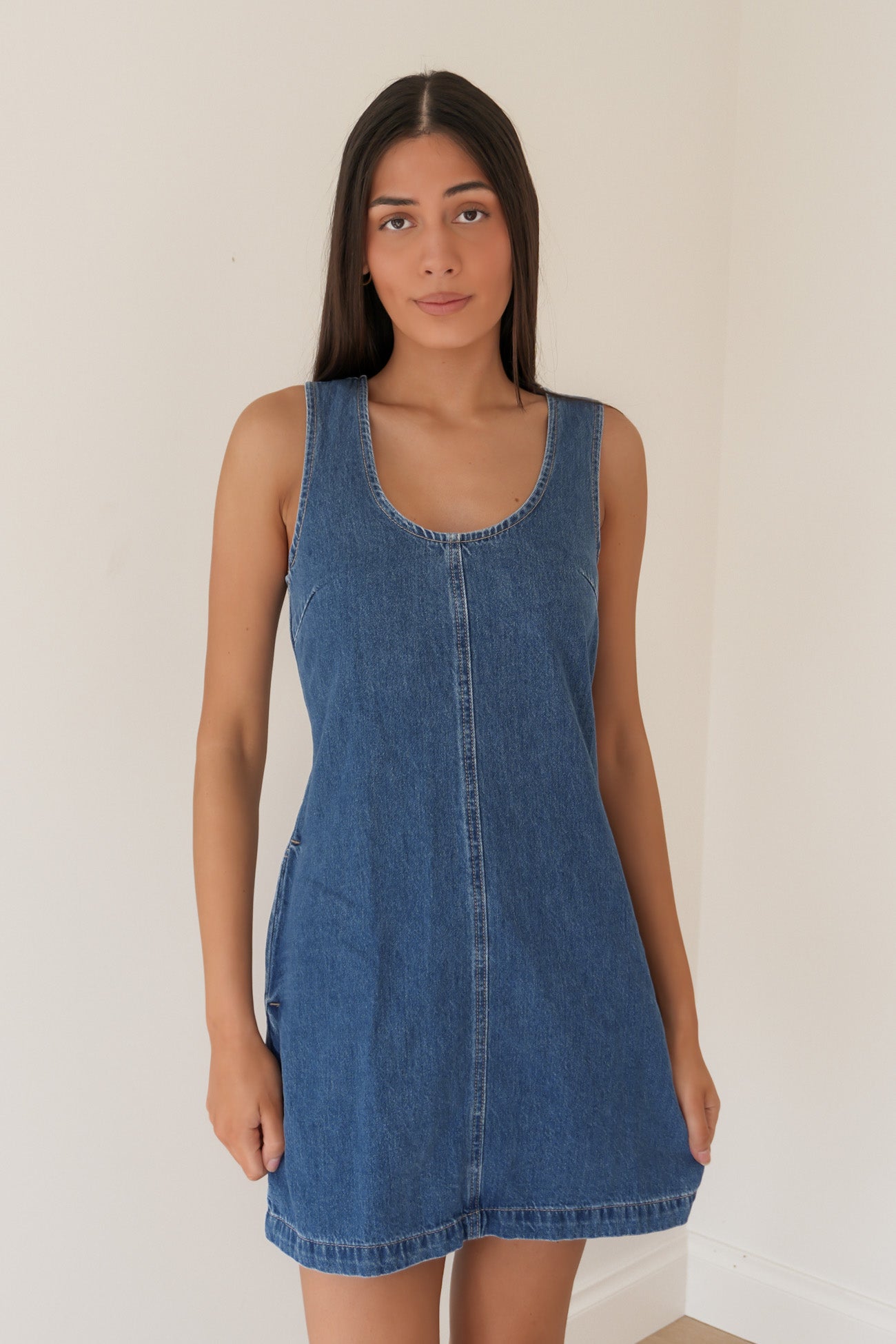 Gemma Mini Dress Mid Blue