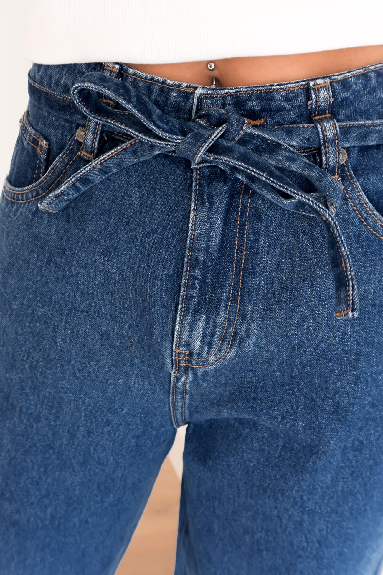Gia High Rise Baggy Jean Heritage Blue