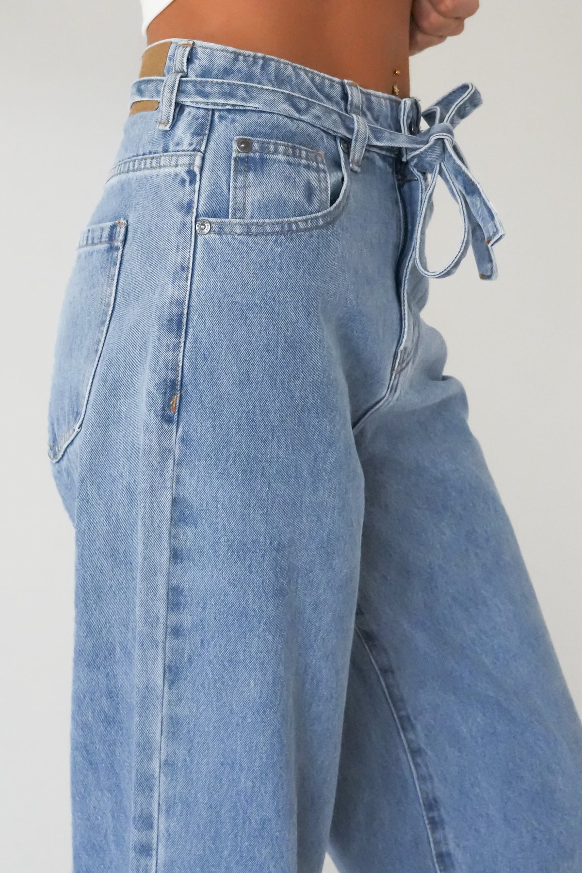 Gia High Rise Baggy Jean Light Blue