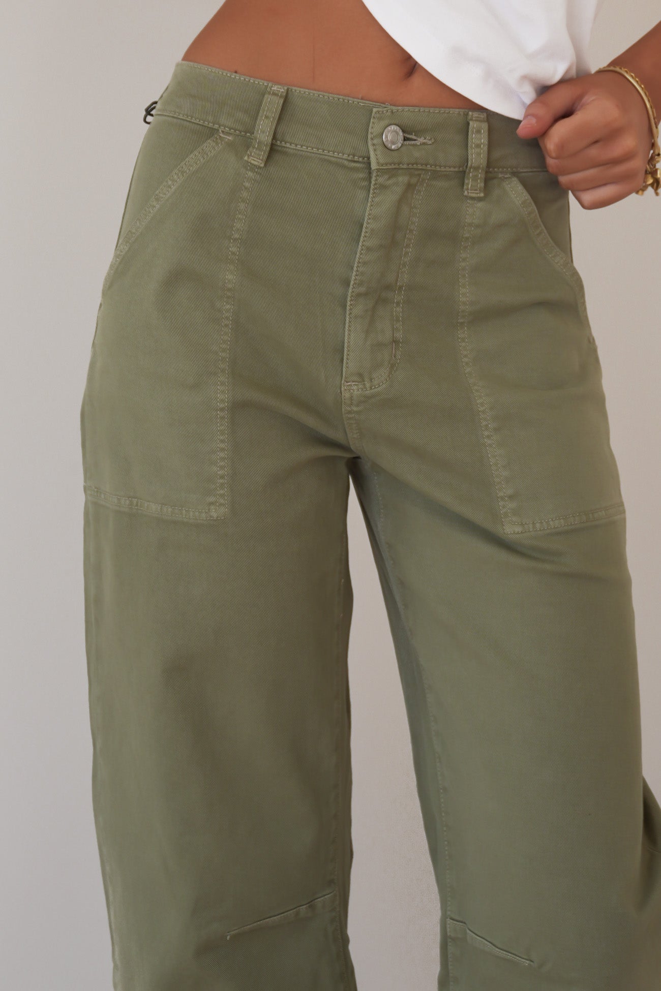 Gigi Barrel Drill Summer Olive