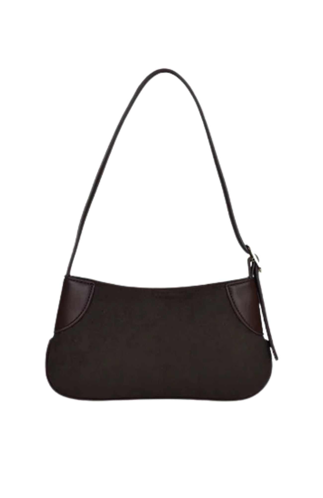 Glinda Bag Chocolate Faux Suede Gold