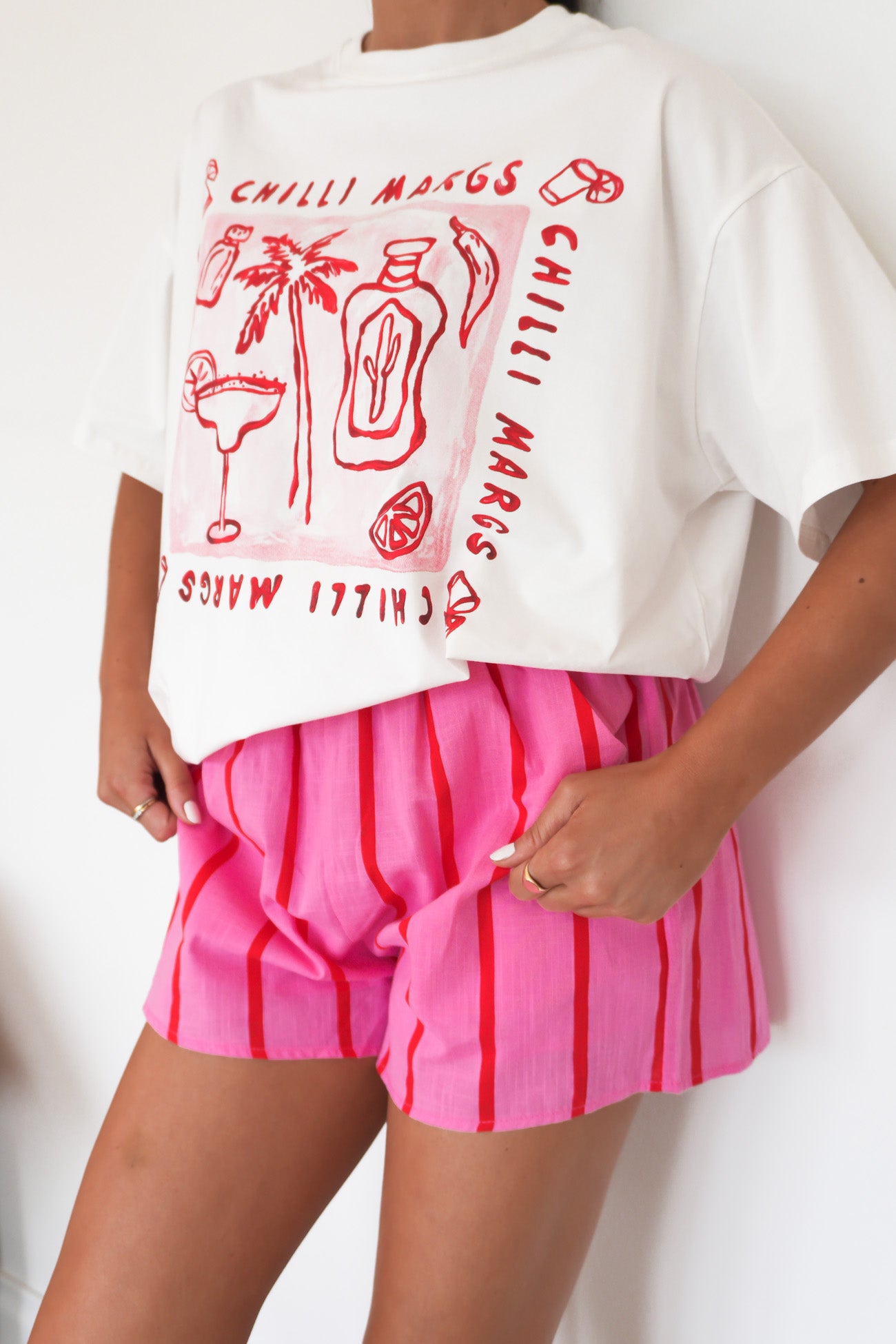 Hailee Short Pink Stripe