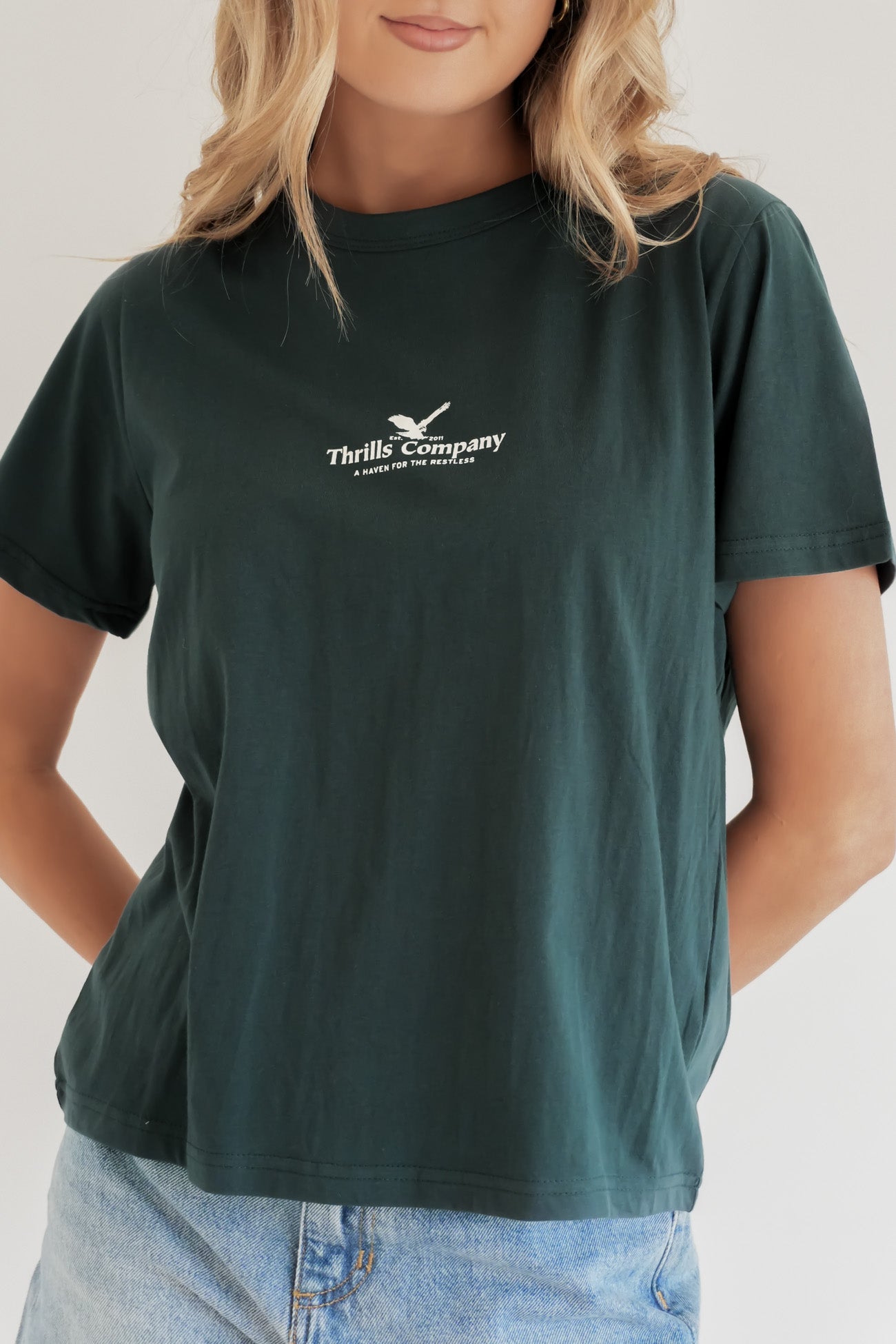 Haven For The Reckless Relaxed Tee Jasper Green