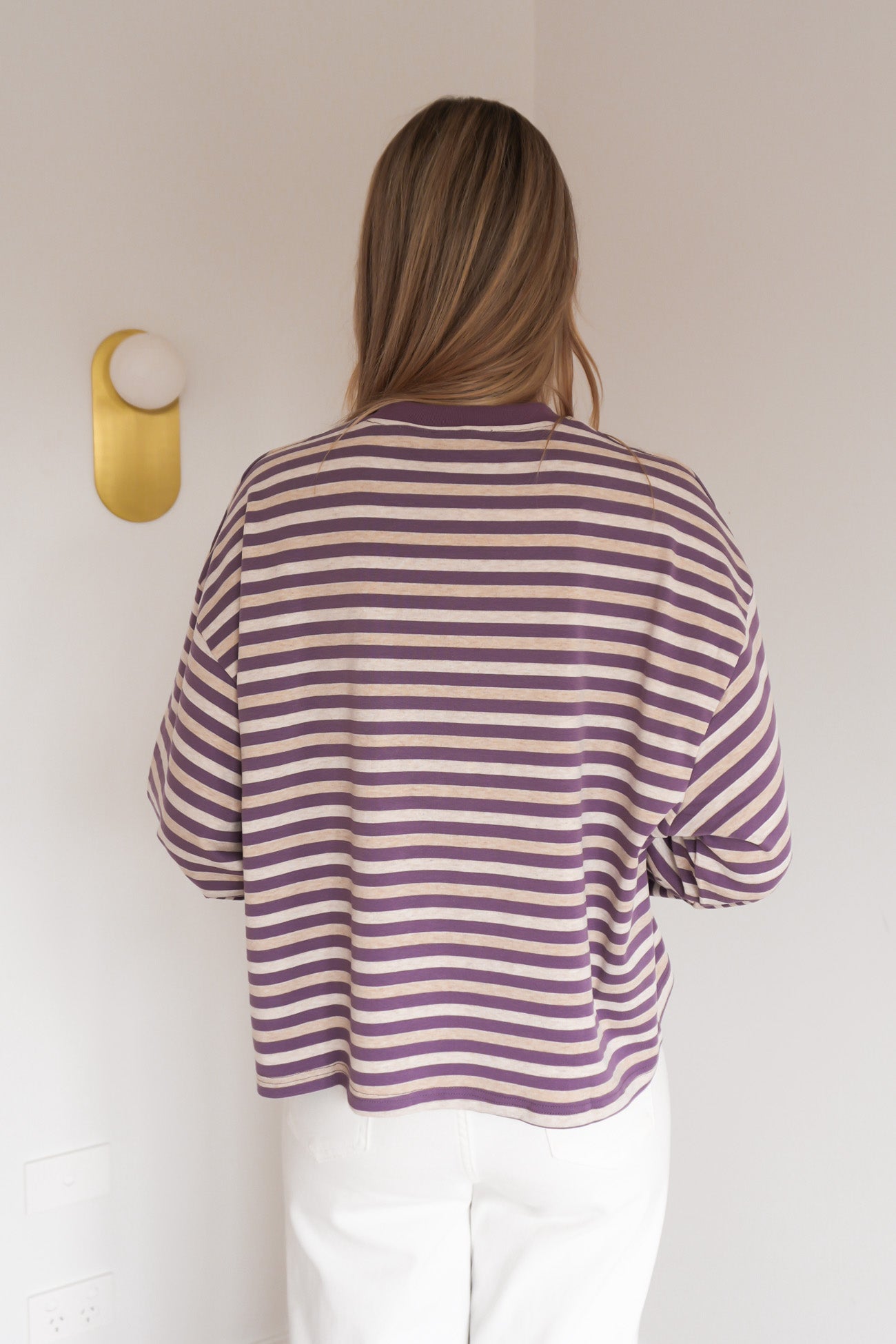 Haylee Long Sleeve Stripe Tee Purple