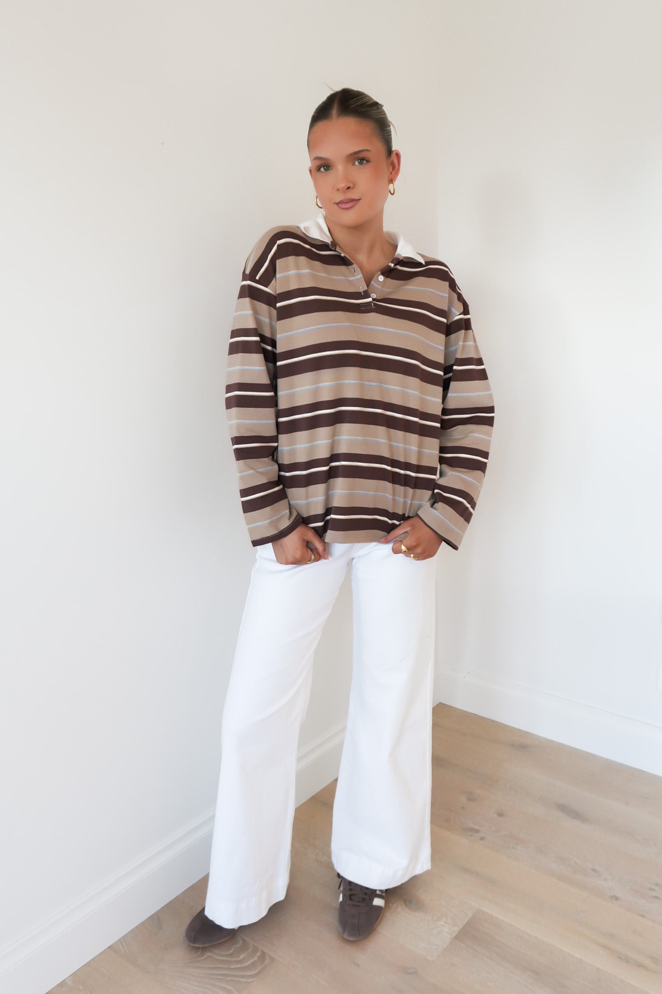 Henny Rugby Top Brown Stripe