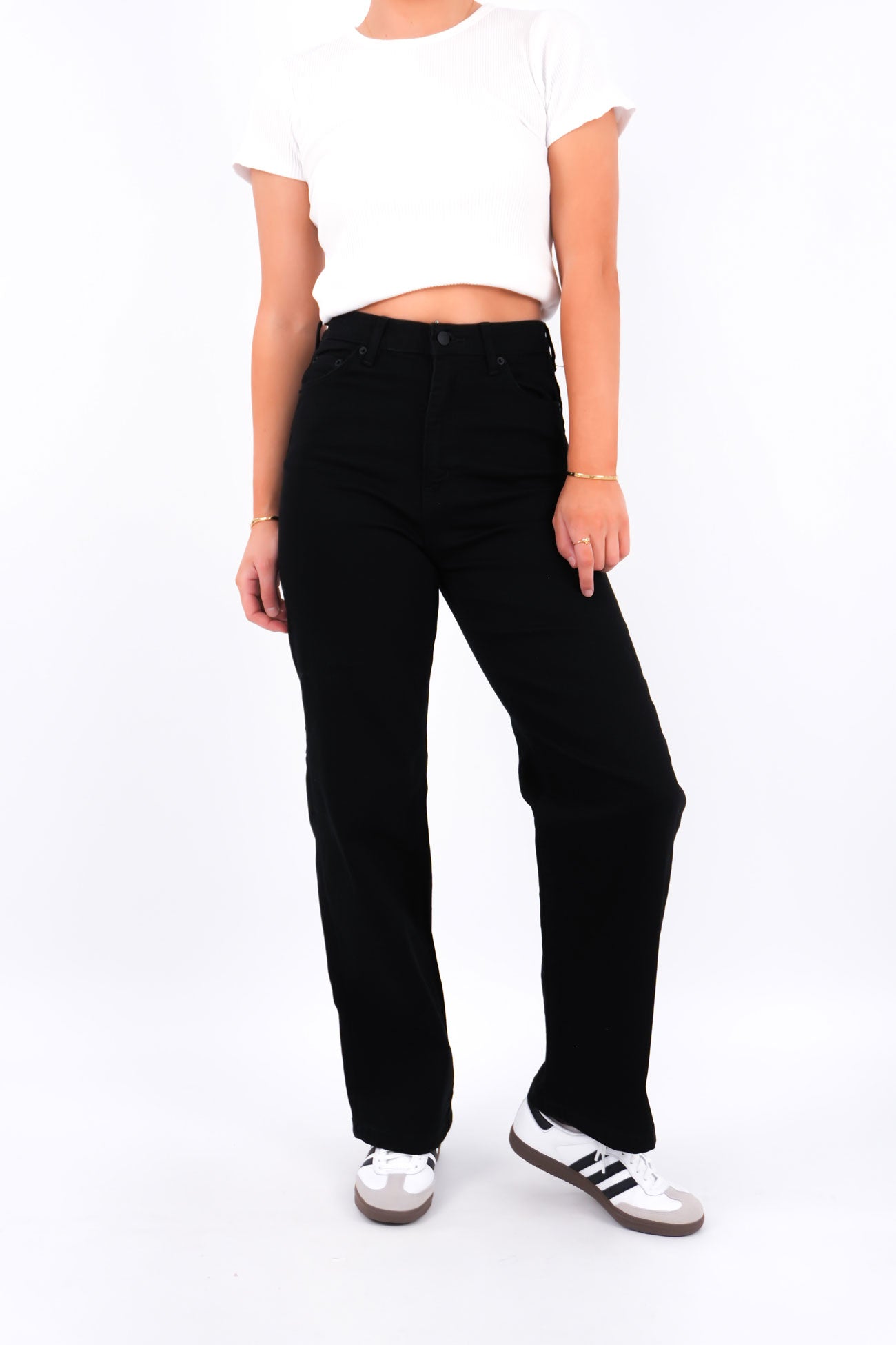 Hi Wide Jean Washed Black Petite