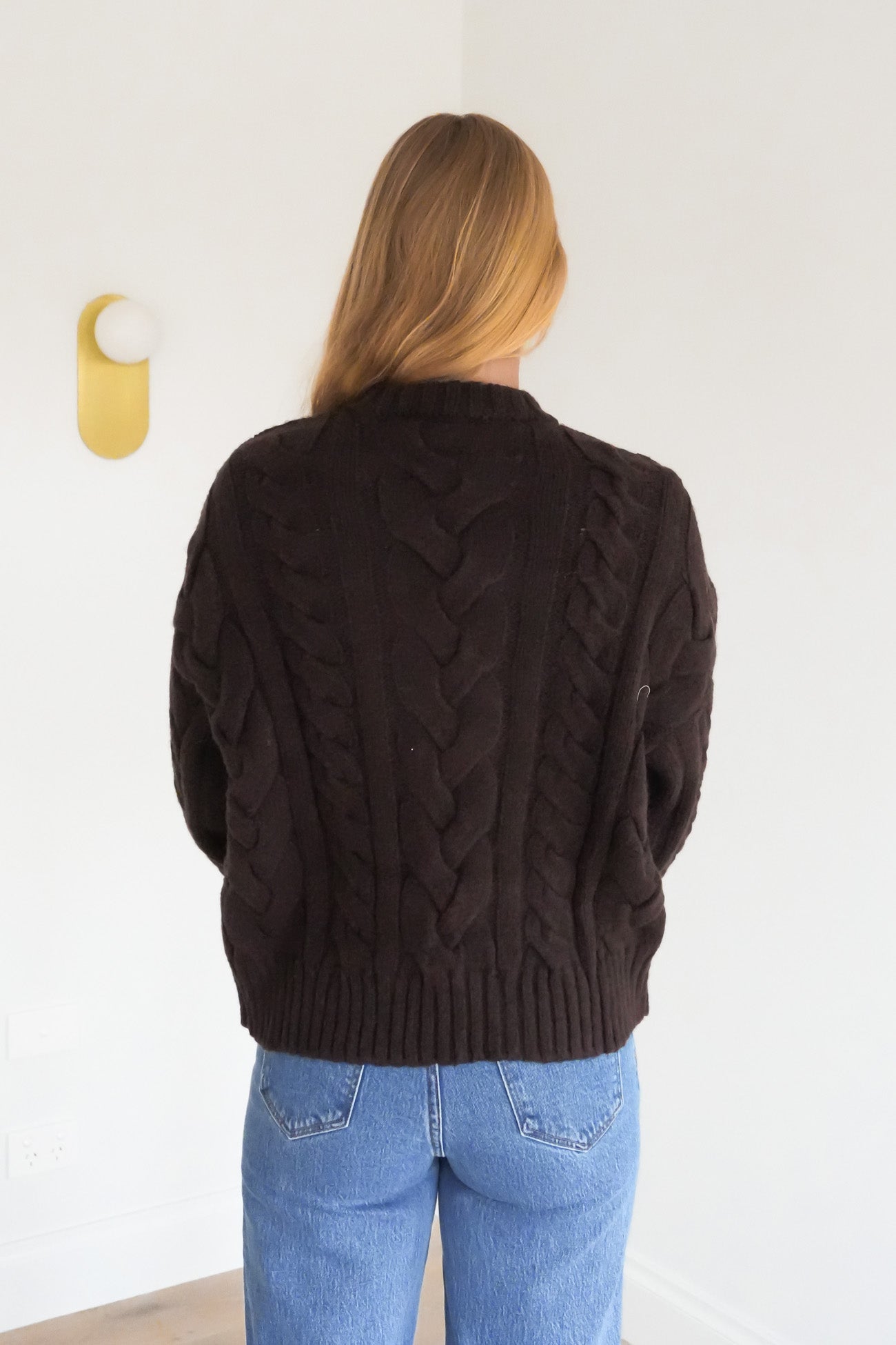 Higgins Cable Knit Brown