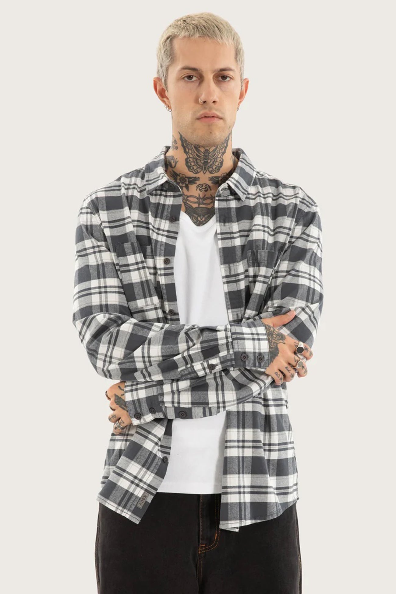 Horizons Long Sleeve Shirt Grey Check f