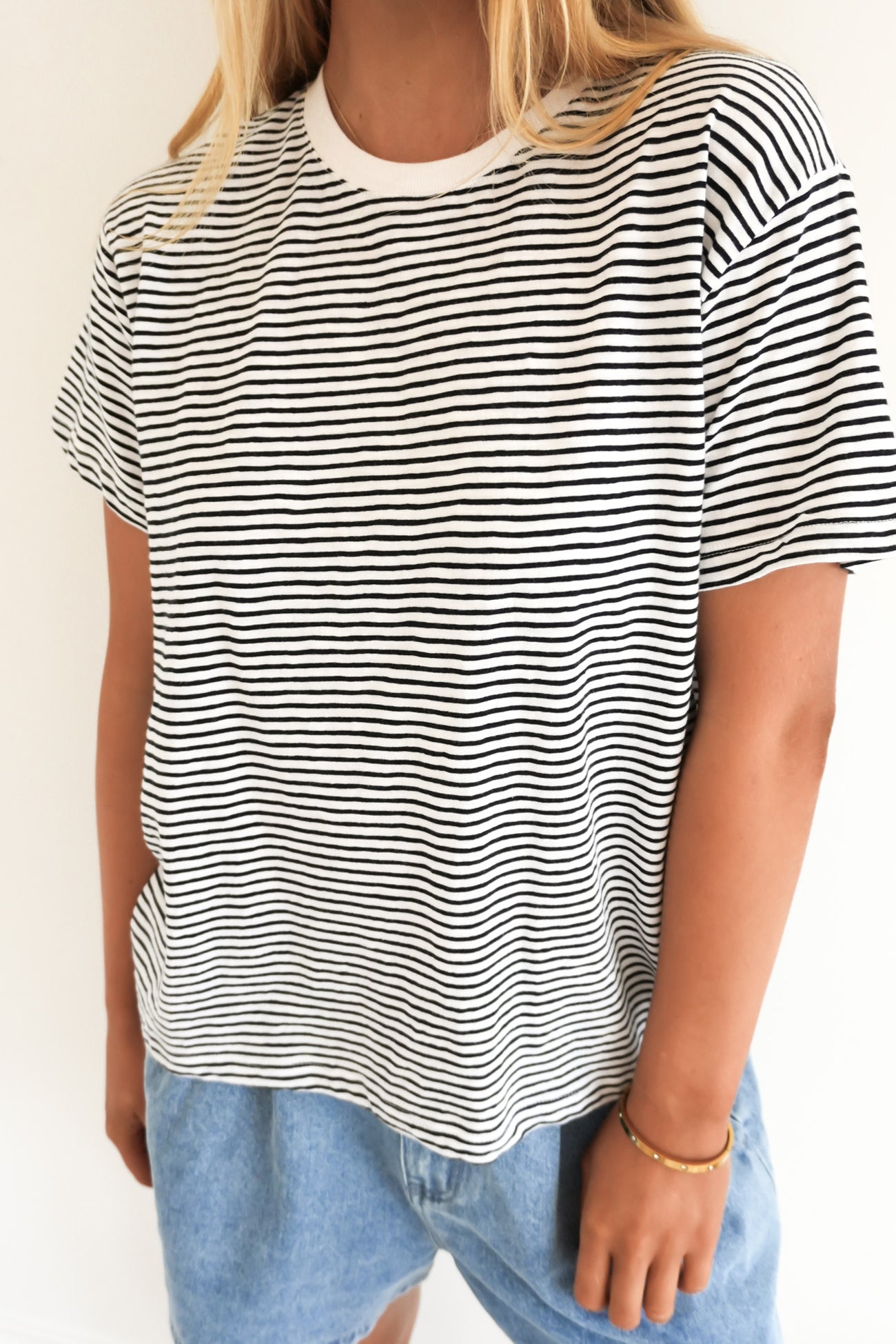 Hutch Stripe Tee White