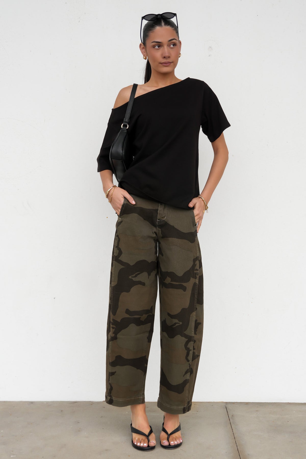 Ingrid Barrel Jean Camo
