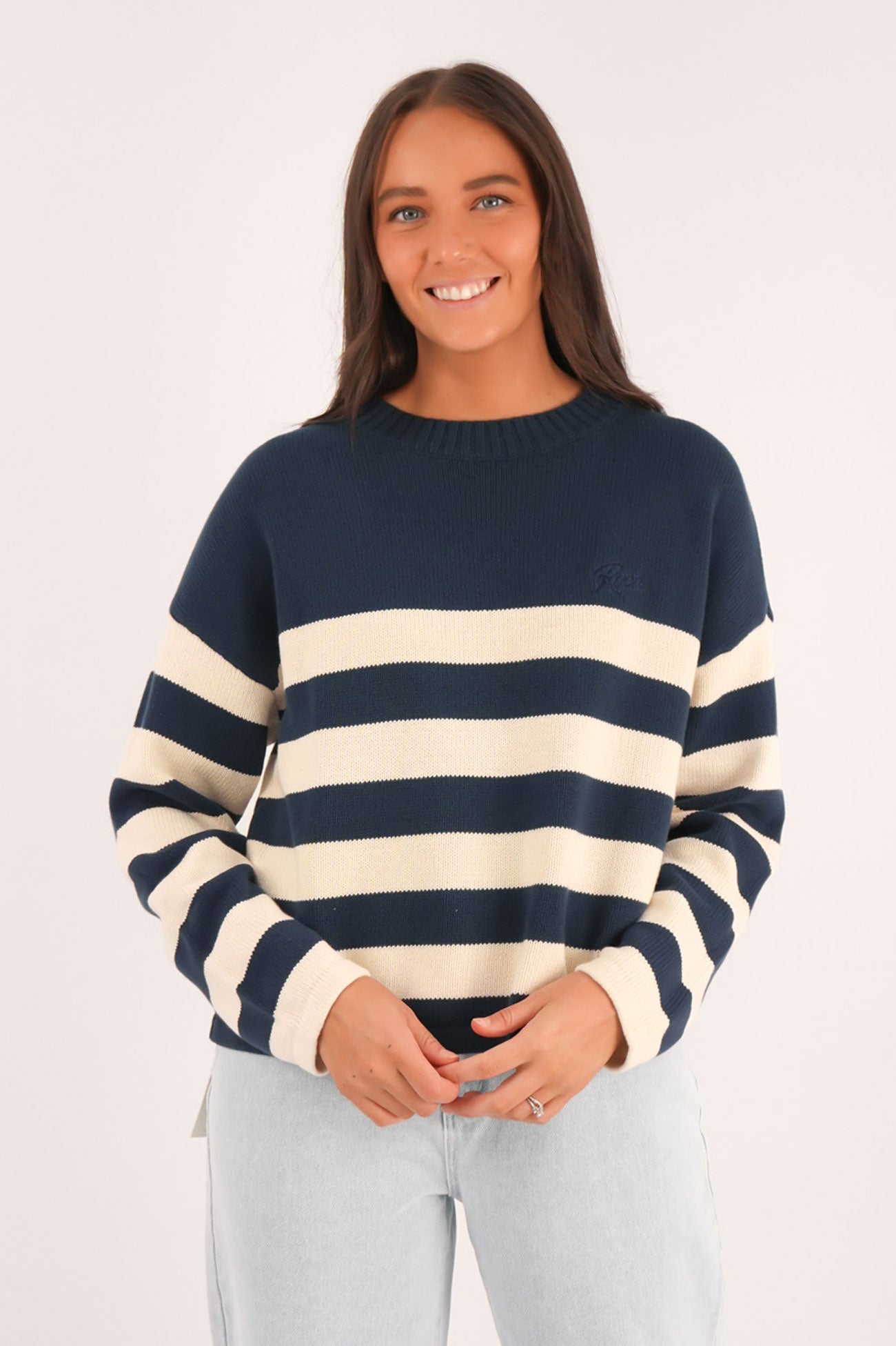 Ivy Stripe Sweater Moody Blue