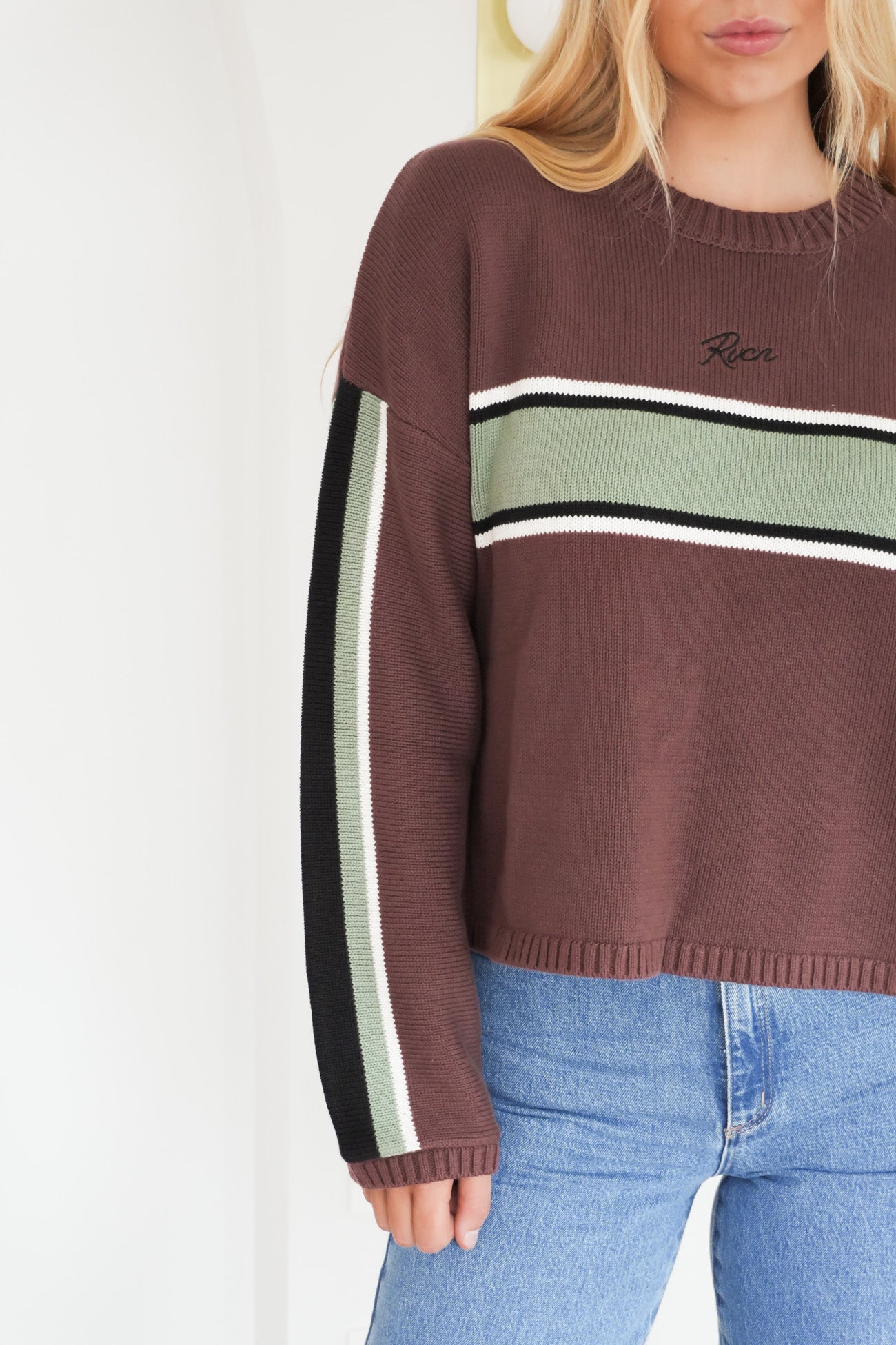 Ivy Stripe Sweater Terra Brown